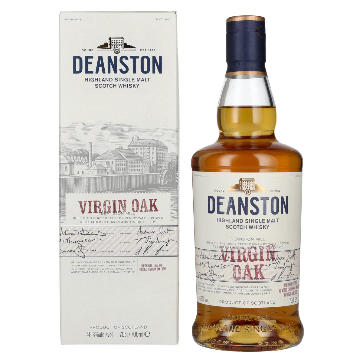 Deanston VIRGIN OAK Highland Single Malt 46.3% ABV 0.7l in a gift box