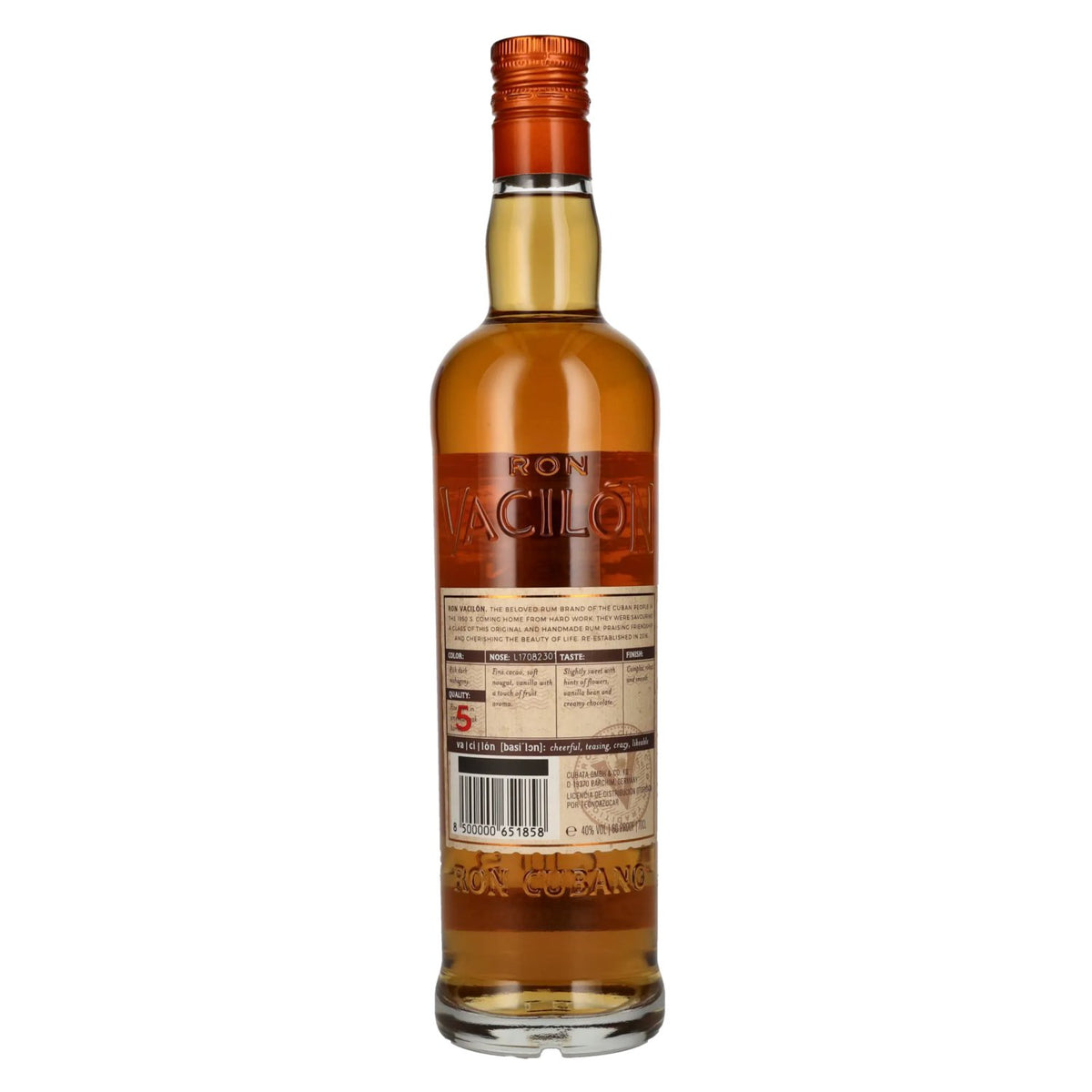 Ron Vacilón TRADICIONAL Añejo 5 ans 40 % vol. 0,7 l