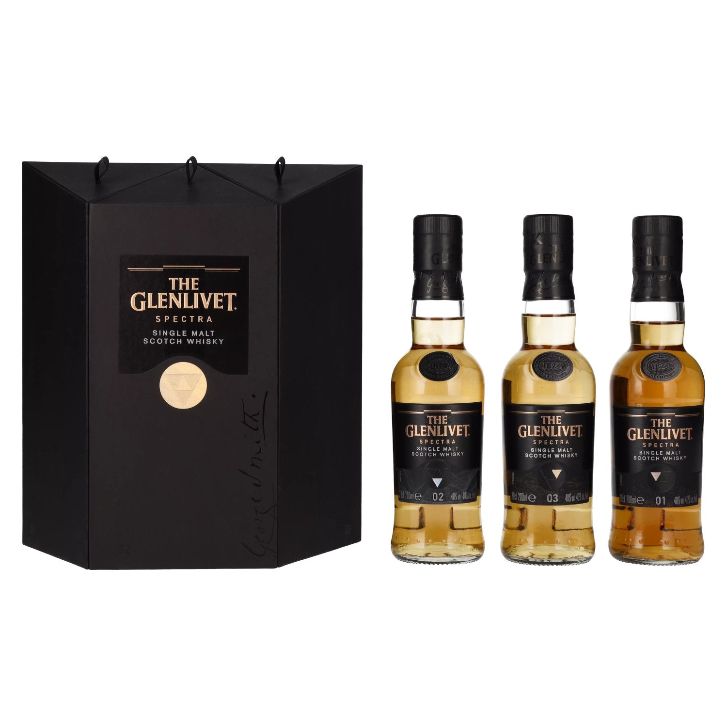 The Glenlivet SPECTRA Single Malt Scotch Whisky 40% Vol. 3x0,2l in geschenkverpakking