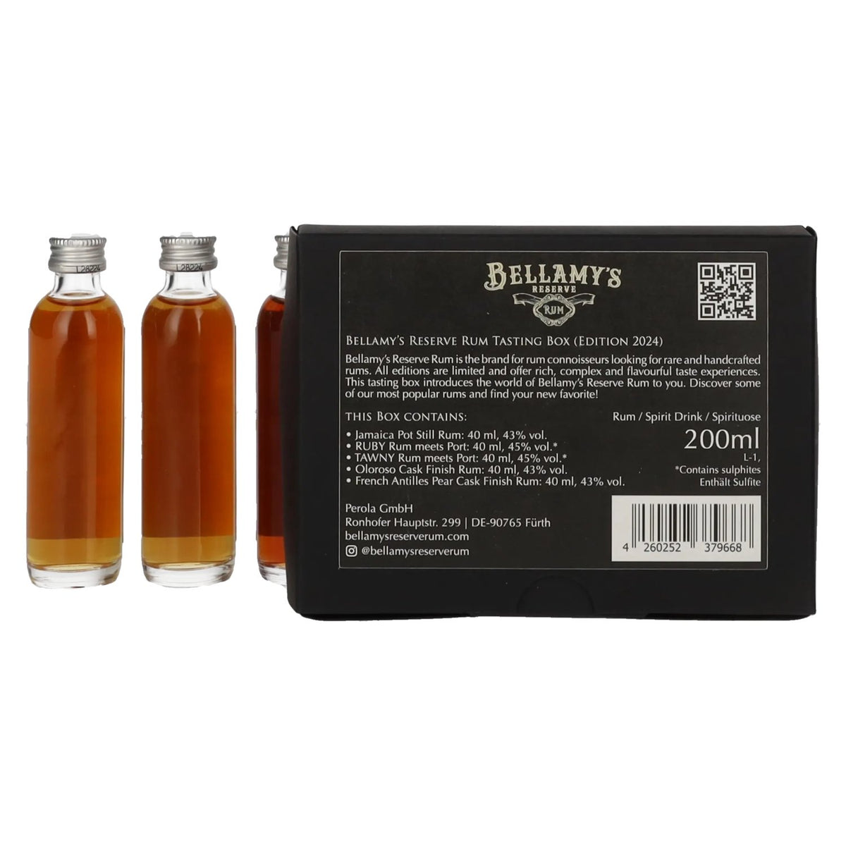 Bellamy's Reserve Rum-proefpakket, geselecteerd door Perola 2024, 43,8% vol., 5 x 0,04 l in geschenkverpakking