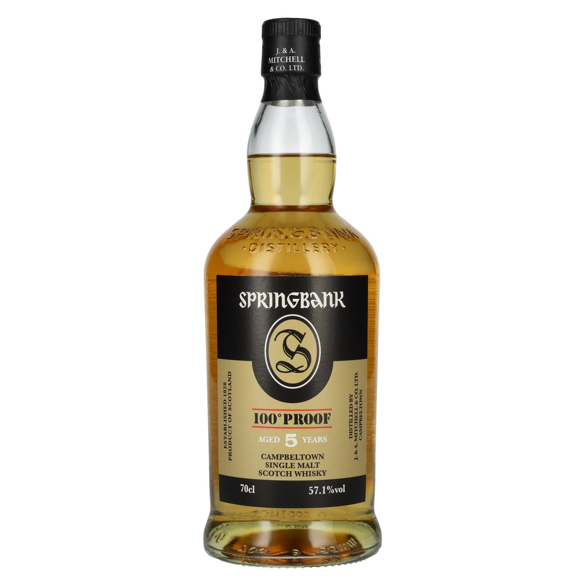 Springbank 100° Proof, whisky single malt de Campbeltown de 5 ans d'âge, 57,1 % vol., 0,7 l