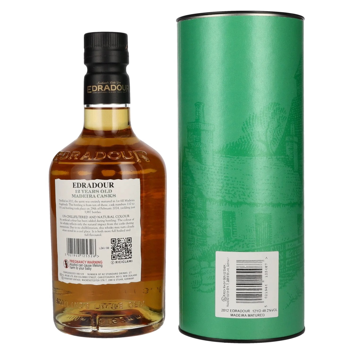 Edradour 12 Years Old Madeira Casks Highland Single Malt 2012 48,2% Vol. 0,7l in Geschenkbox