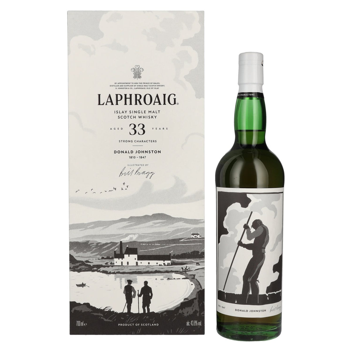 Laphroaig 33 Years Old Strong Characters DONALD JOHNSTON Islay Single Malt 43.8% ABV 0.7l in a gift box
