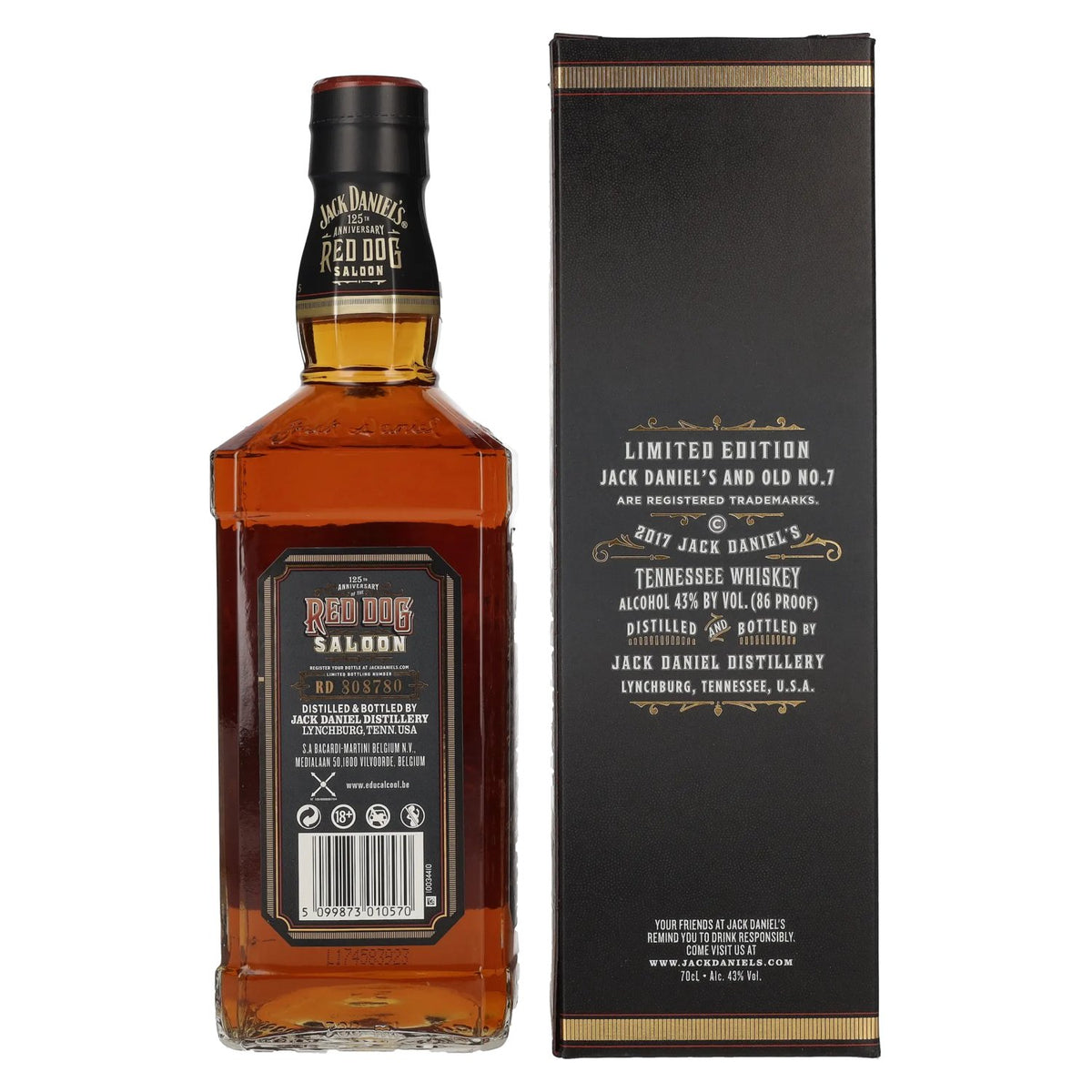 Jack Daniel's RED DOG SALOON Tennessee Whiskey 43% vol. 0,7 l in geschenkverpakking