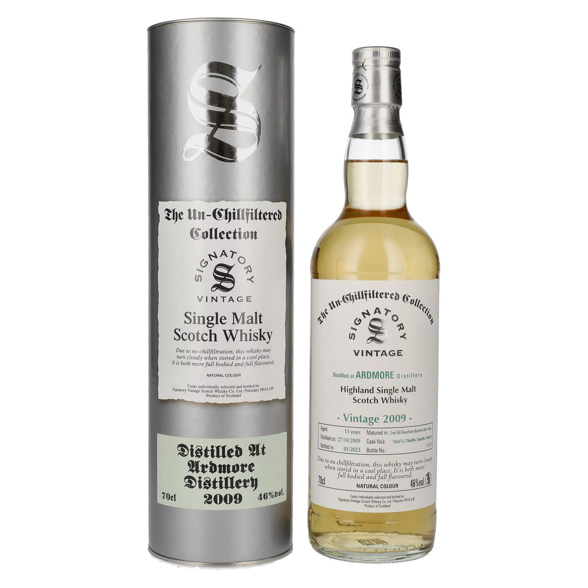 Signatory Vintage The Ardmore 13 Years Old The Un-Chillfiltered 2009 46% ABV 0.7l in a gift box