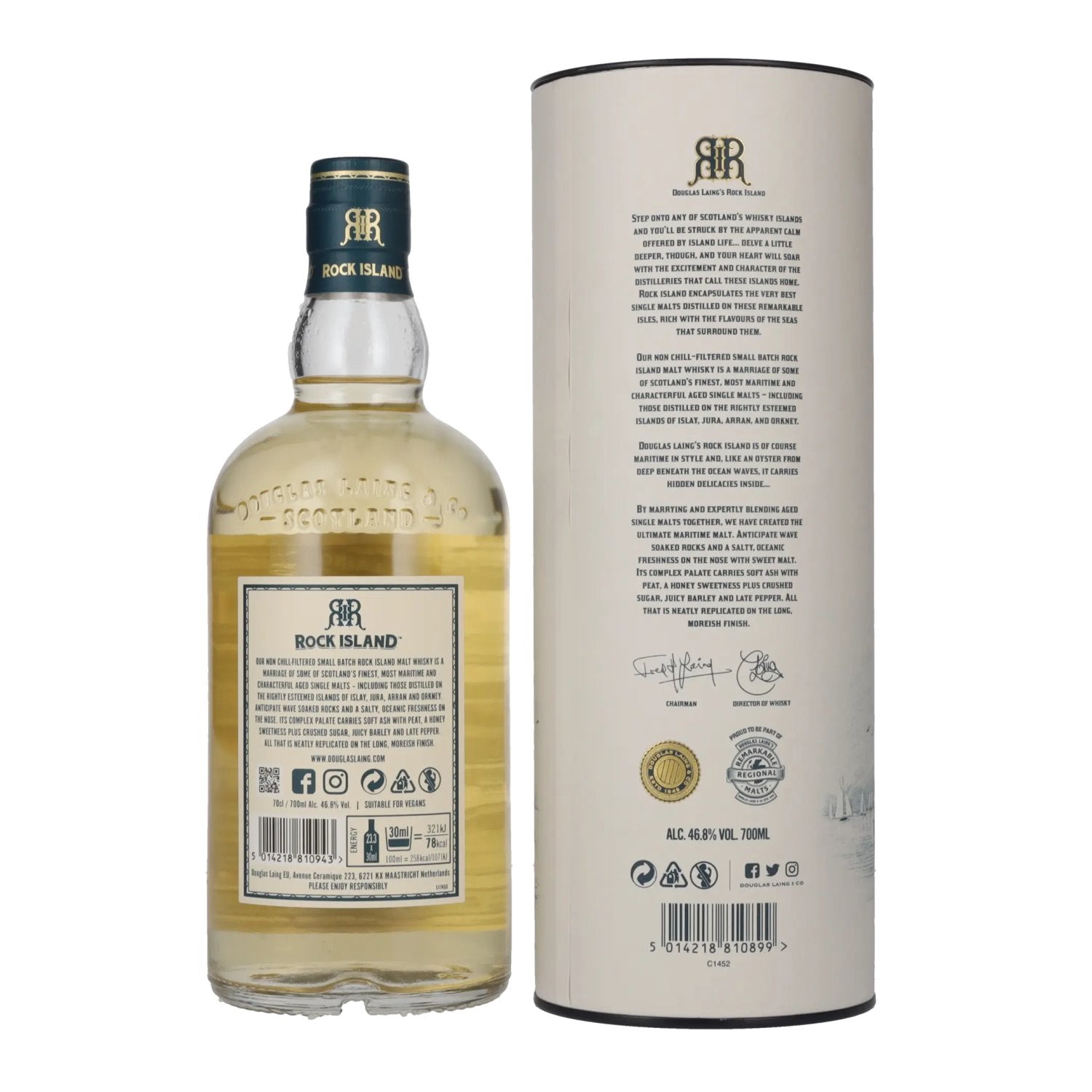 Douglas Laing ROCK ISLAND Blended Malt 46,8% Vol. 0,7l in geschenkverpakking