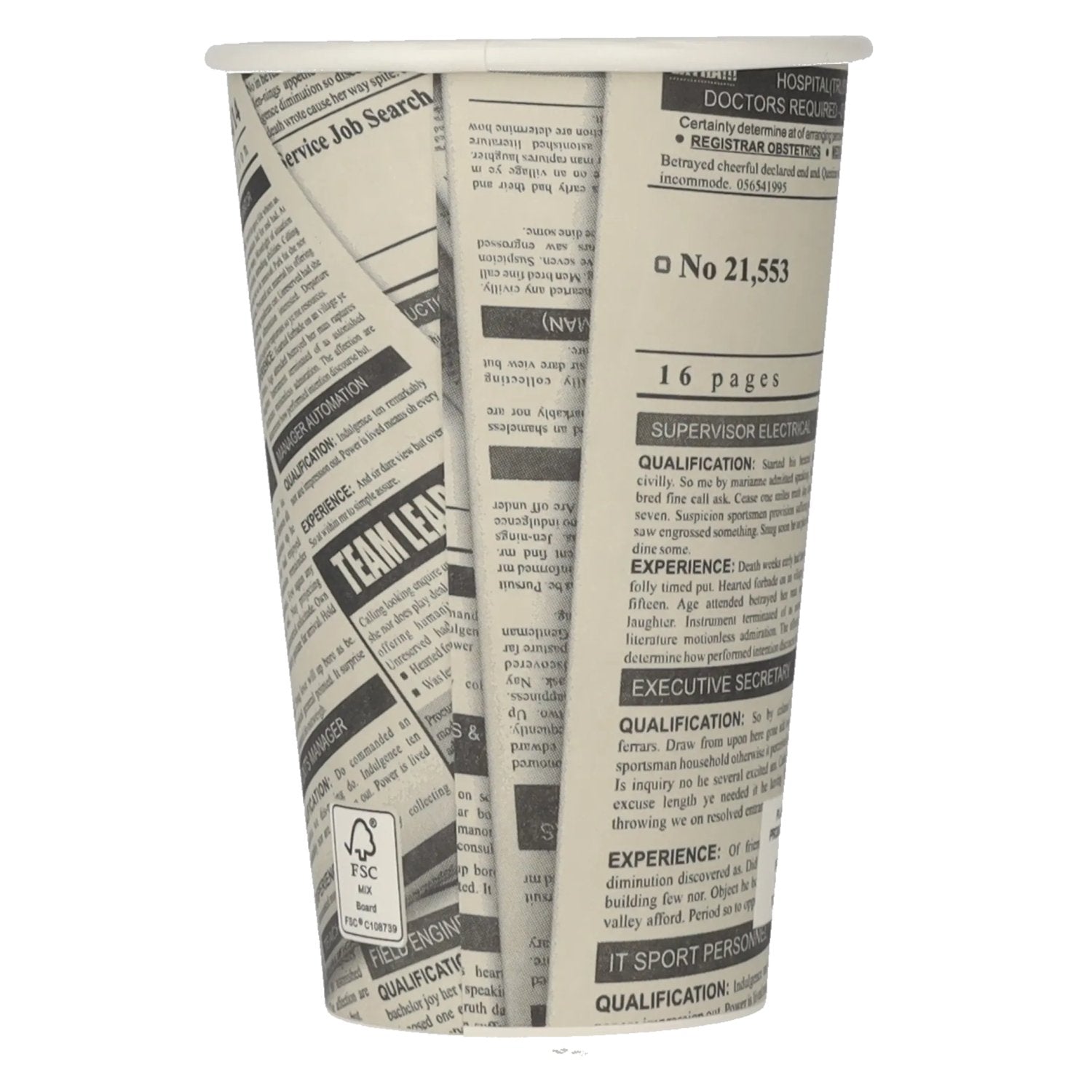 Kaffeebecher To Go Newsprint-Design 0,3l 50 Stück