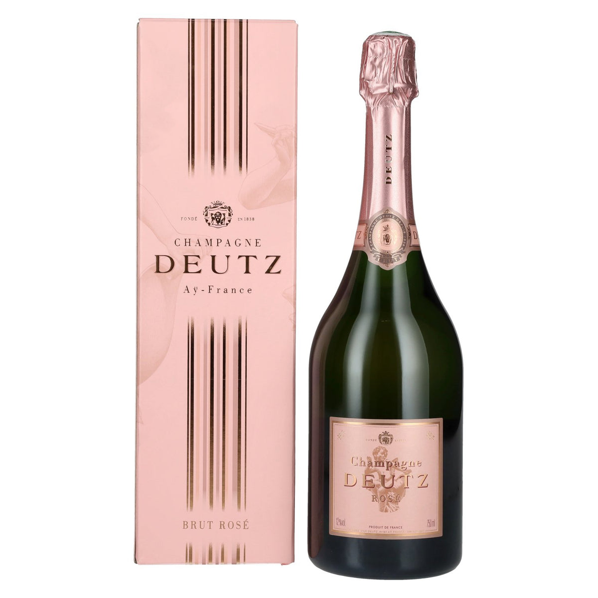 Champagne Deutz Rosé 12 % vol., 0,75 l, dans un coffret cadeau