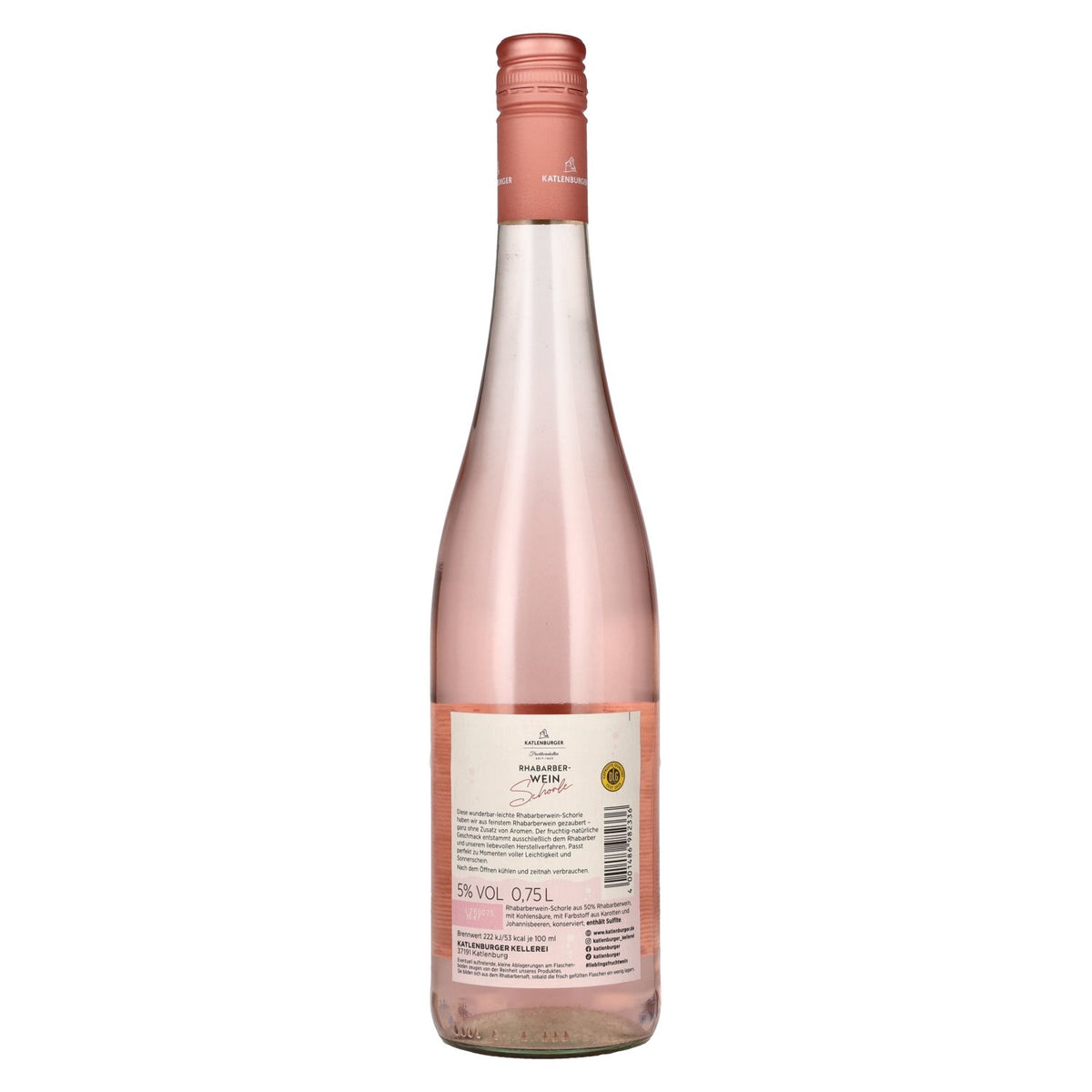Katlenburger Rhubarb Wine Spritzer 5% ABV 0.75 l