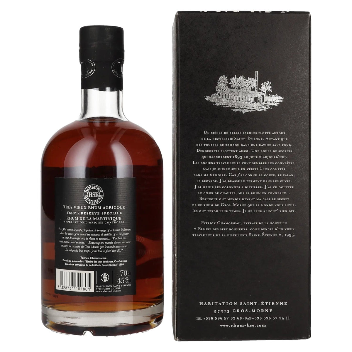 Rhum HSE Très Vieux Agricole VSOP 45% vol. 0,7 l in geschenkverpakking