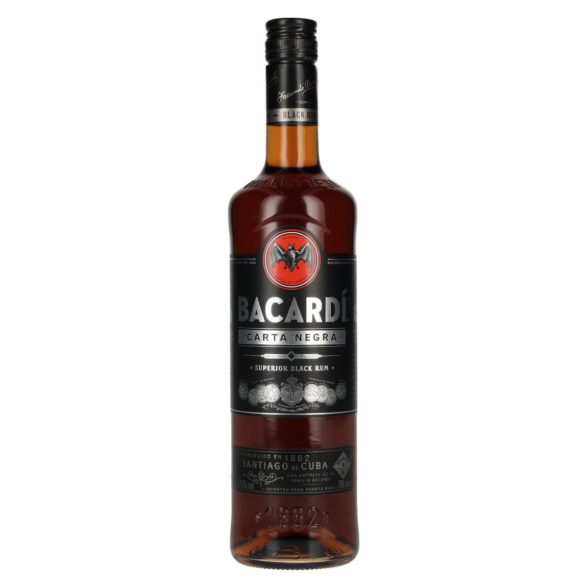 Bacardi Carta Negra Superior Black Rum 37.5% vol. 0.7 l