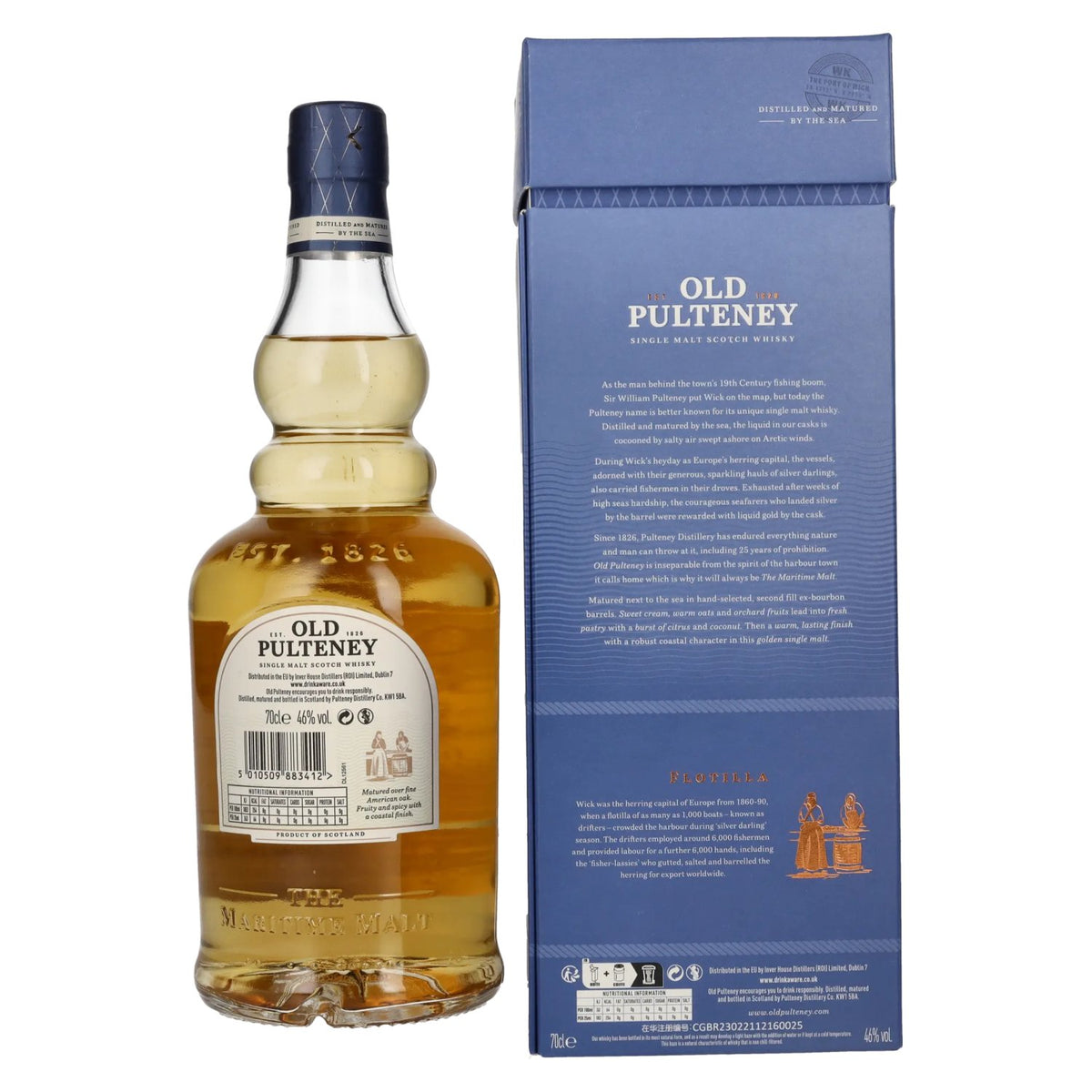 Old Pulteney FLOTILLA 10 Years Old Single Malt VINTAGE 2012 46% ABV 0.7 litres in a gift box