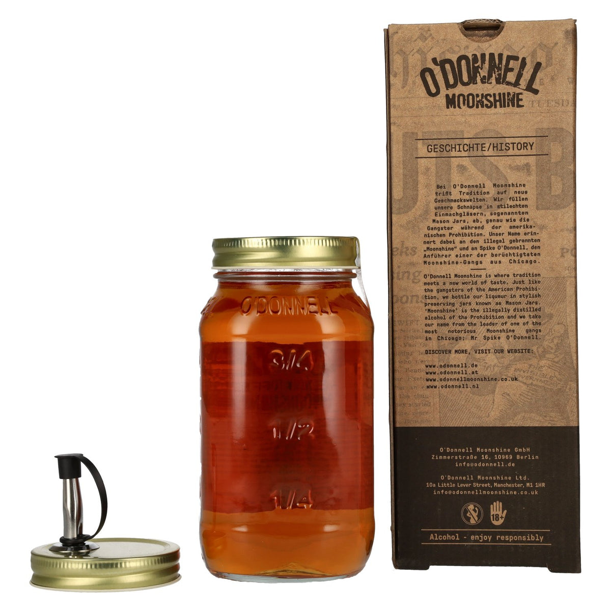 O'Donnell Moonshine STICKY TOFFEE likeur 25% vol. 0,7 l in geschenkverpakking met schenktuit