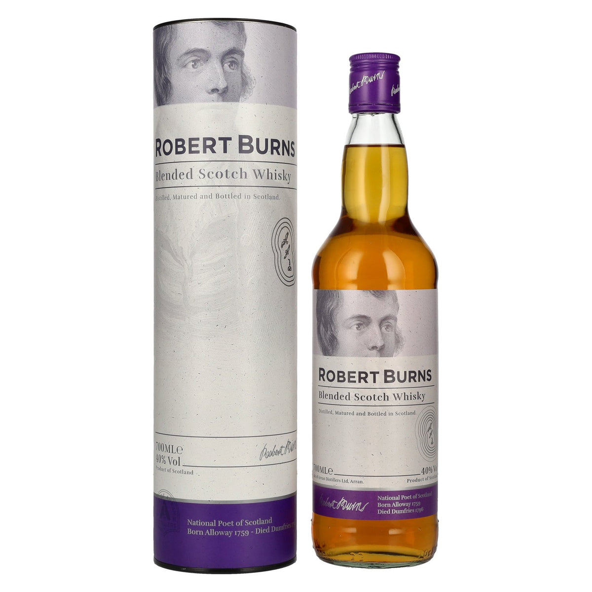 Arran ROBERT BURNS Blended Scotch Whisky 40% vol. 0.7 l in a gift box