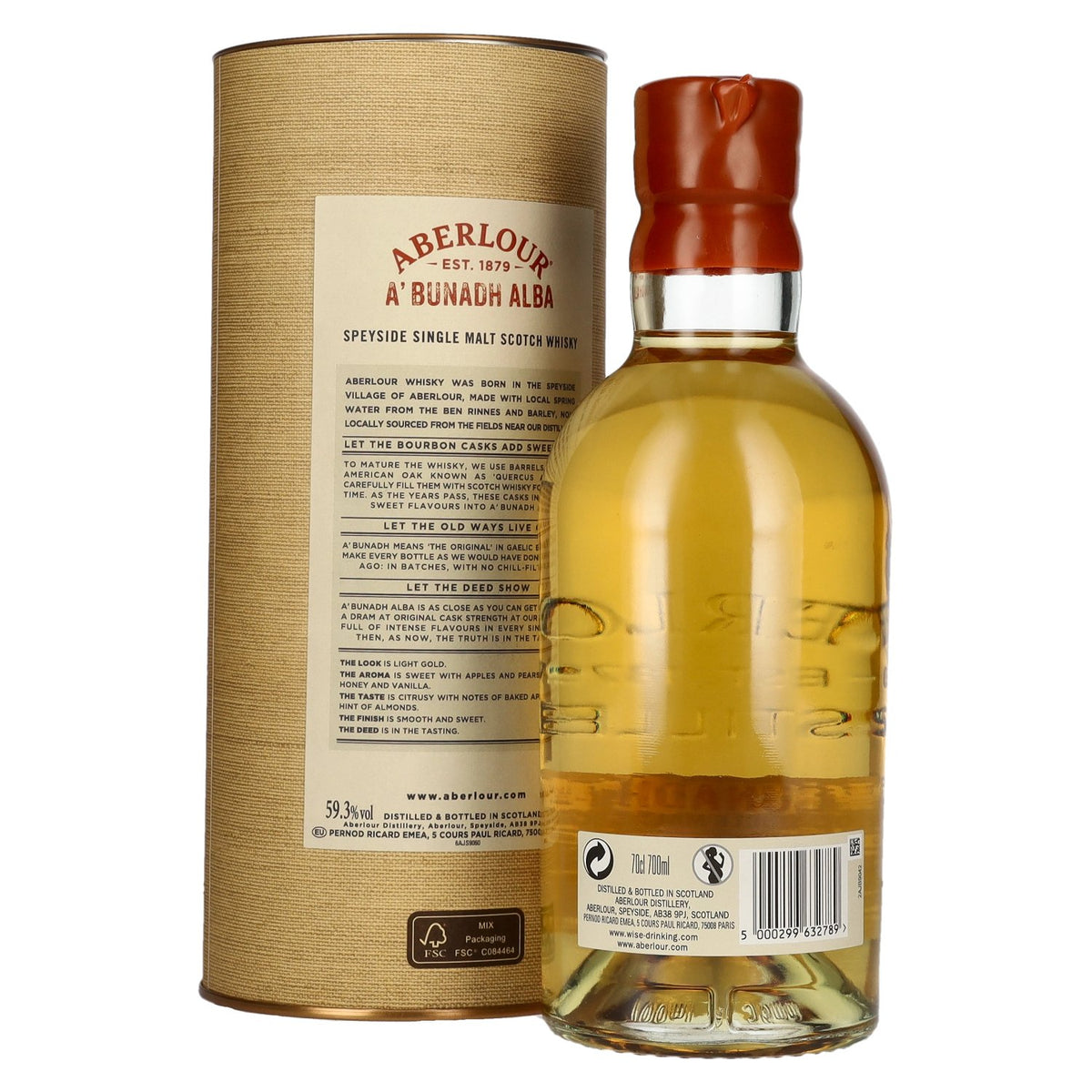 Aberlour A'BUNADH ALBA Original Cask Strength Batch nr. 009 59,3% vol. 0,7 l in geschenkverpakking