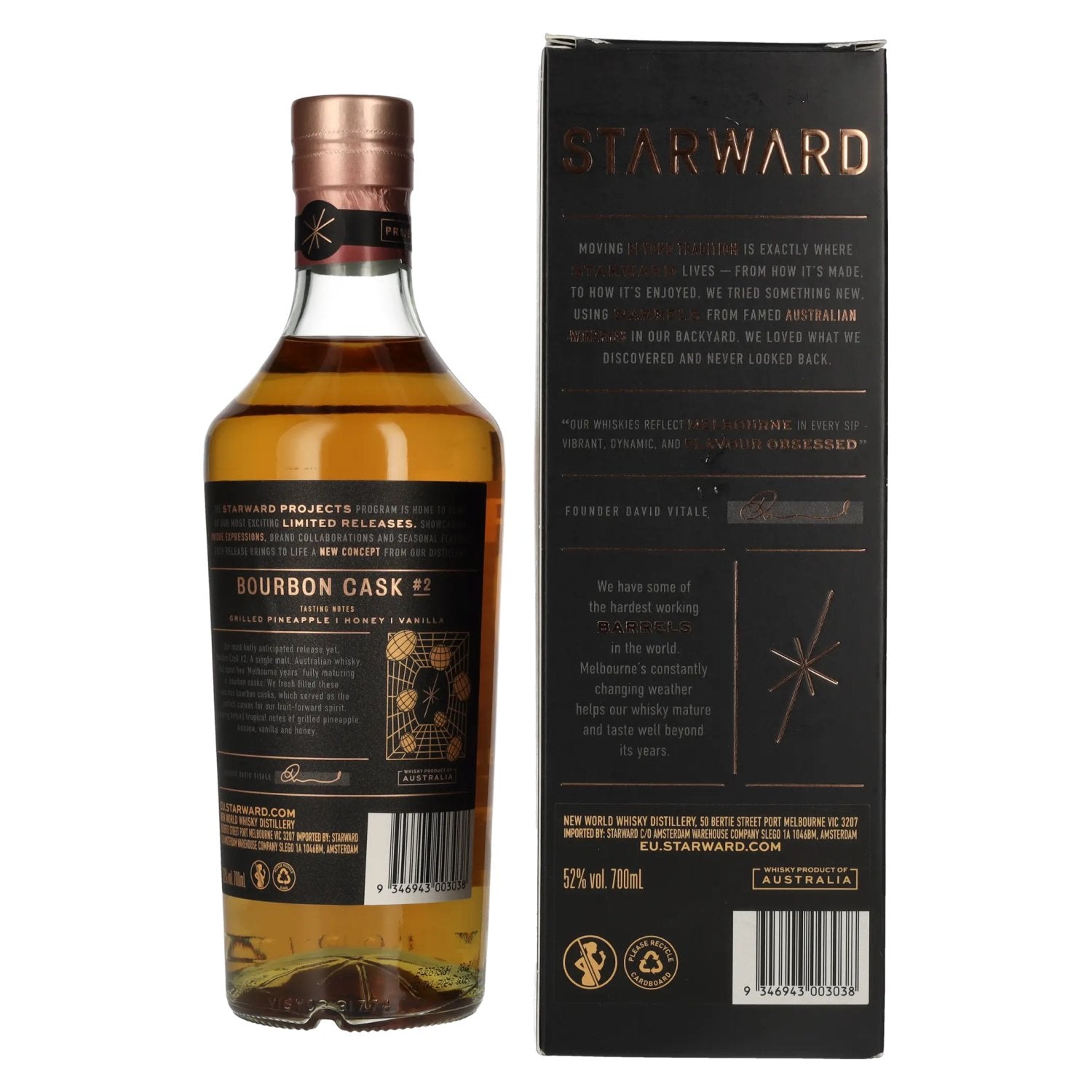 Starward BOURBON CASK Single Malt Australian Whisky # 2 52% Vol. 0,7l en coffret cadeau