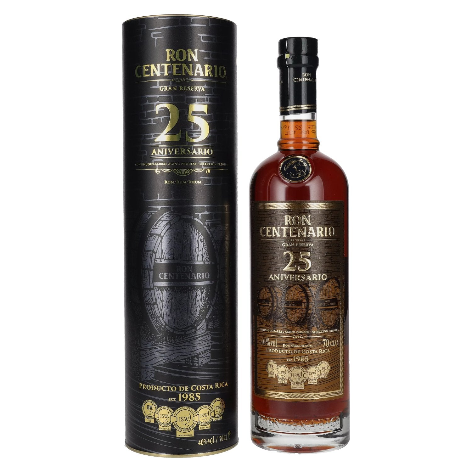 Ron Centenario GRAN RESERVA 25 Aniversario Rum 40% Vol. 0,7l in geschenkverpakking