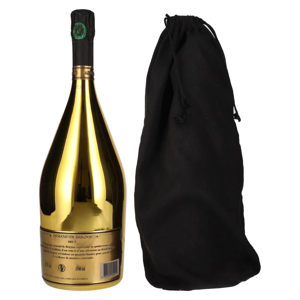 Armand de Brignac Champagne Brut Gold 12,5% vol. 1,5 l in een fluwelen tas