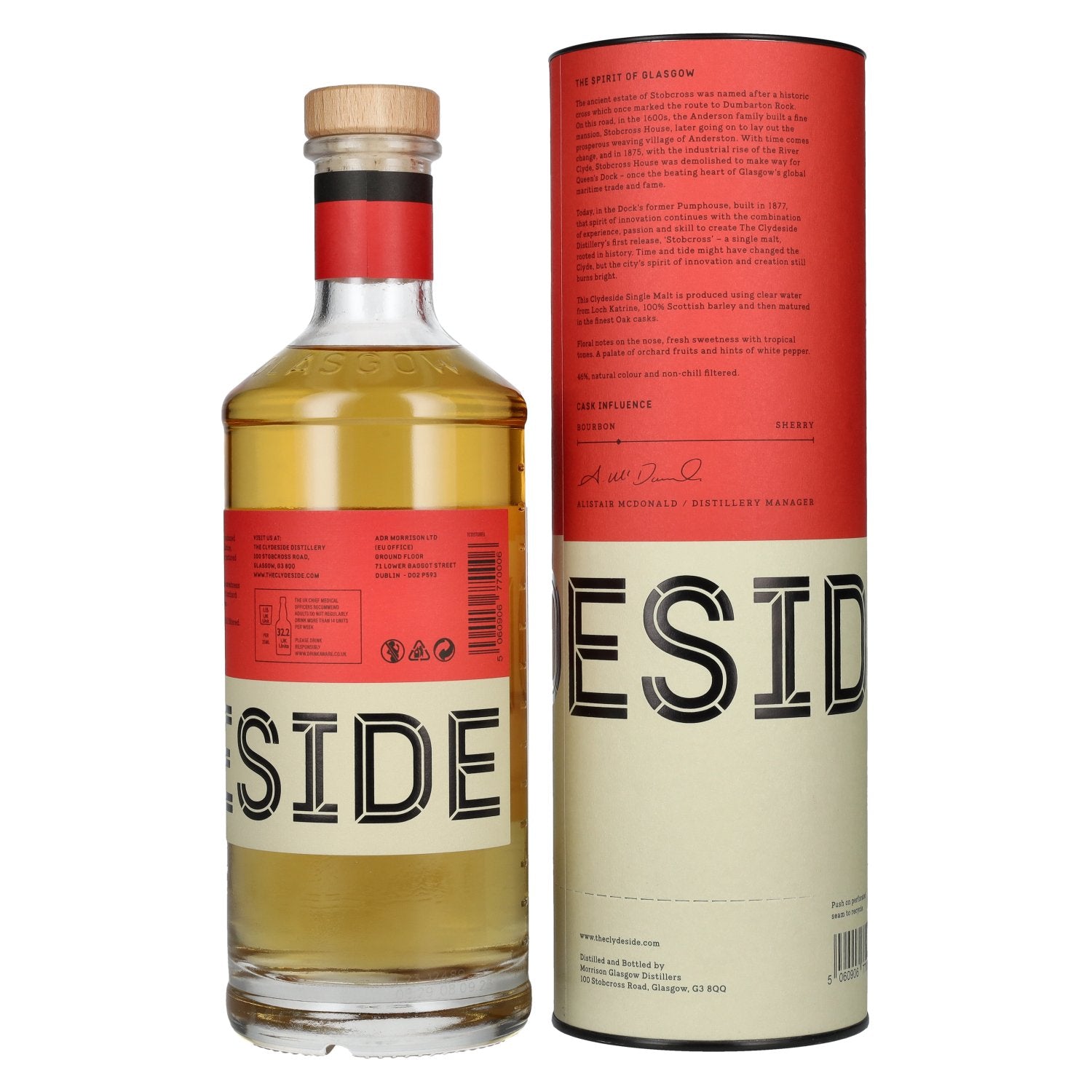 Clydeside STOBCROSS Lowland Single Malt 46% Vol. 0,7l in geschenkverpakking