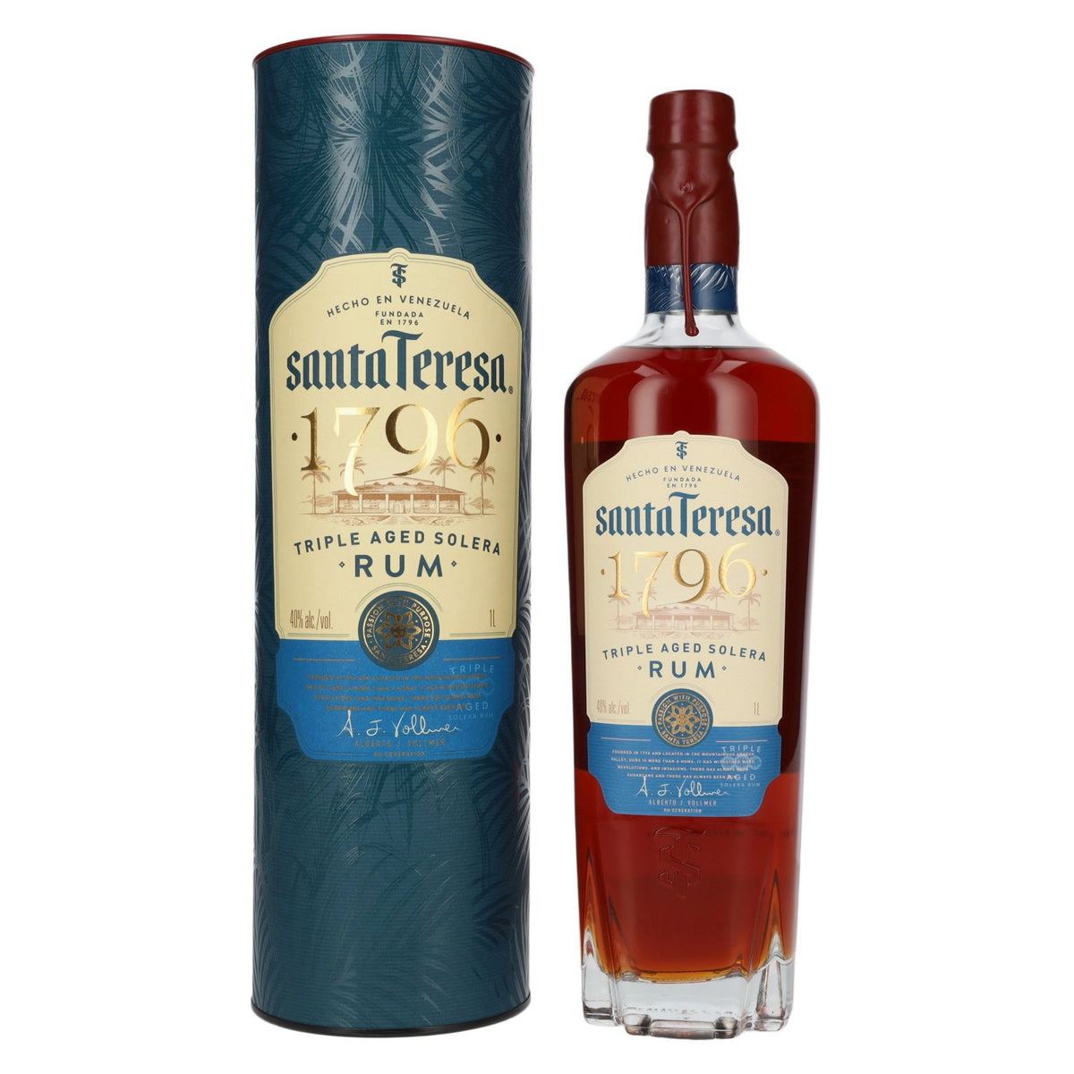 Santa Teresa 1796 Triple Aged Solera Rum 40% vol. 1 l in geschenkverpakking