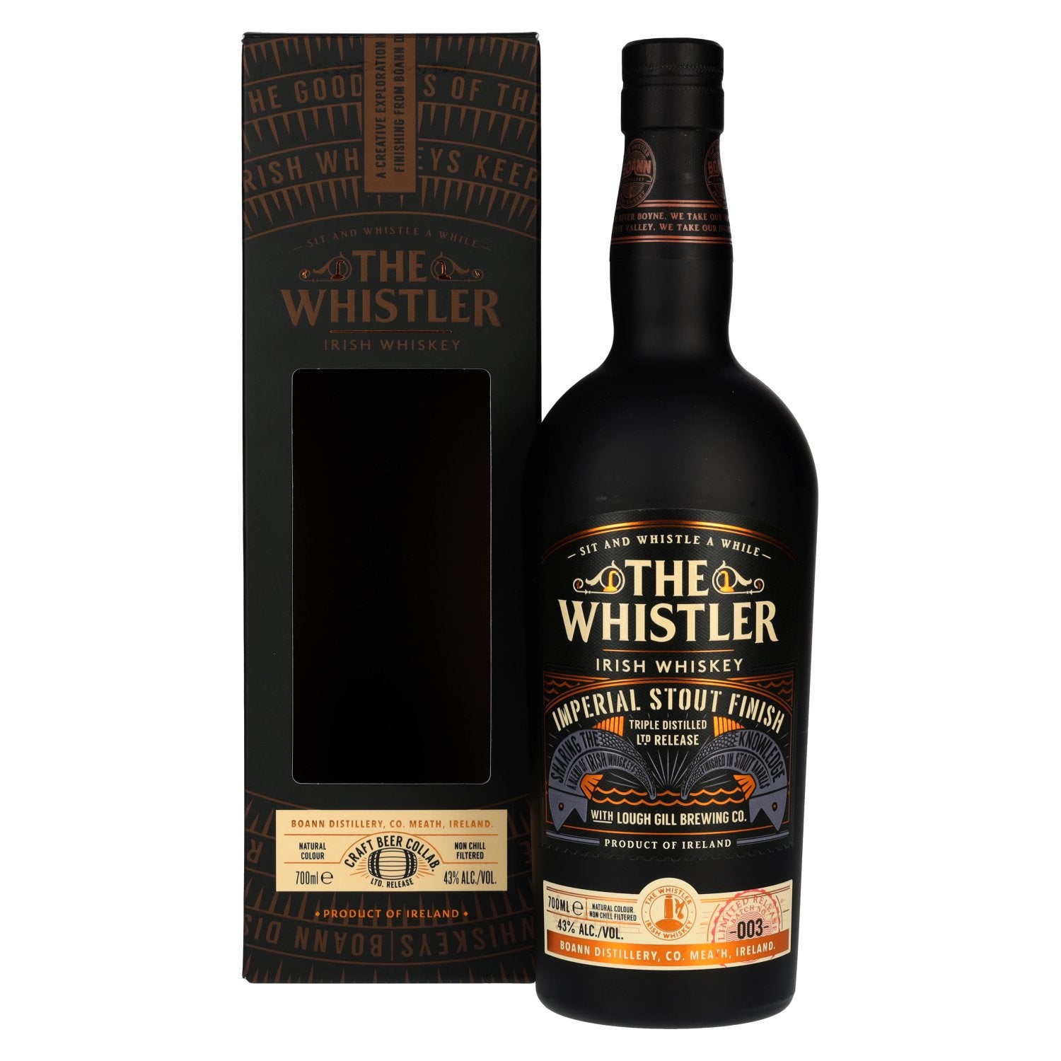 The Whistler Irish Whiskey IMPERIAL STOUT FINISH 43% Vol. 0,7l in Geschenkbox