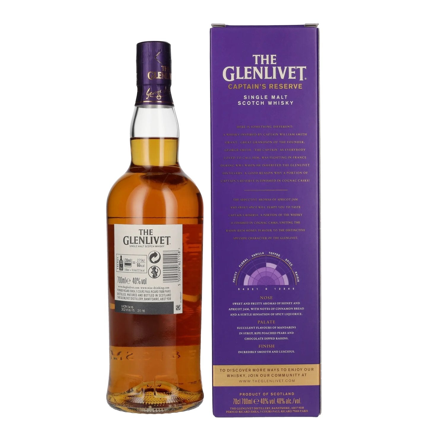The Glenlivet CAPTAINS RESERVE Single Malt Scotch Whisky 40% Vol. 0,7l in gift box