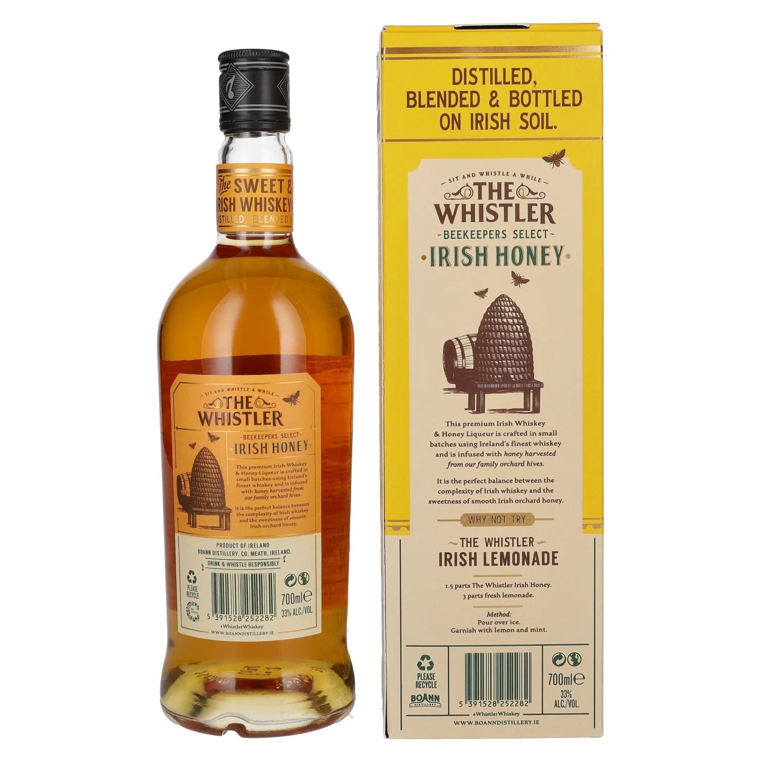 The Whistler IRISH HONEY Ierse whiskey &amp; honing likeur 33% vol. 0,7l in geschenkverpakking