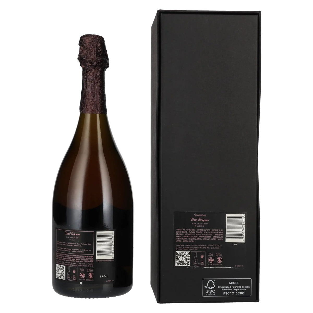 Champagne Dom Pérignon Rosé Millésime 2009, 12,5 % vol., 0,75 l, dans un coffret cadeau