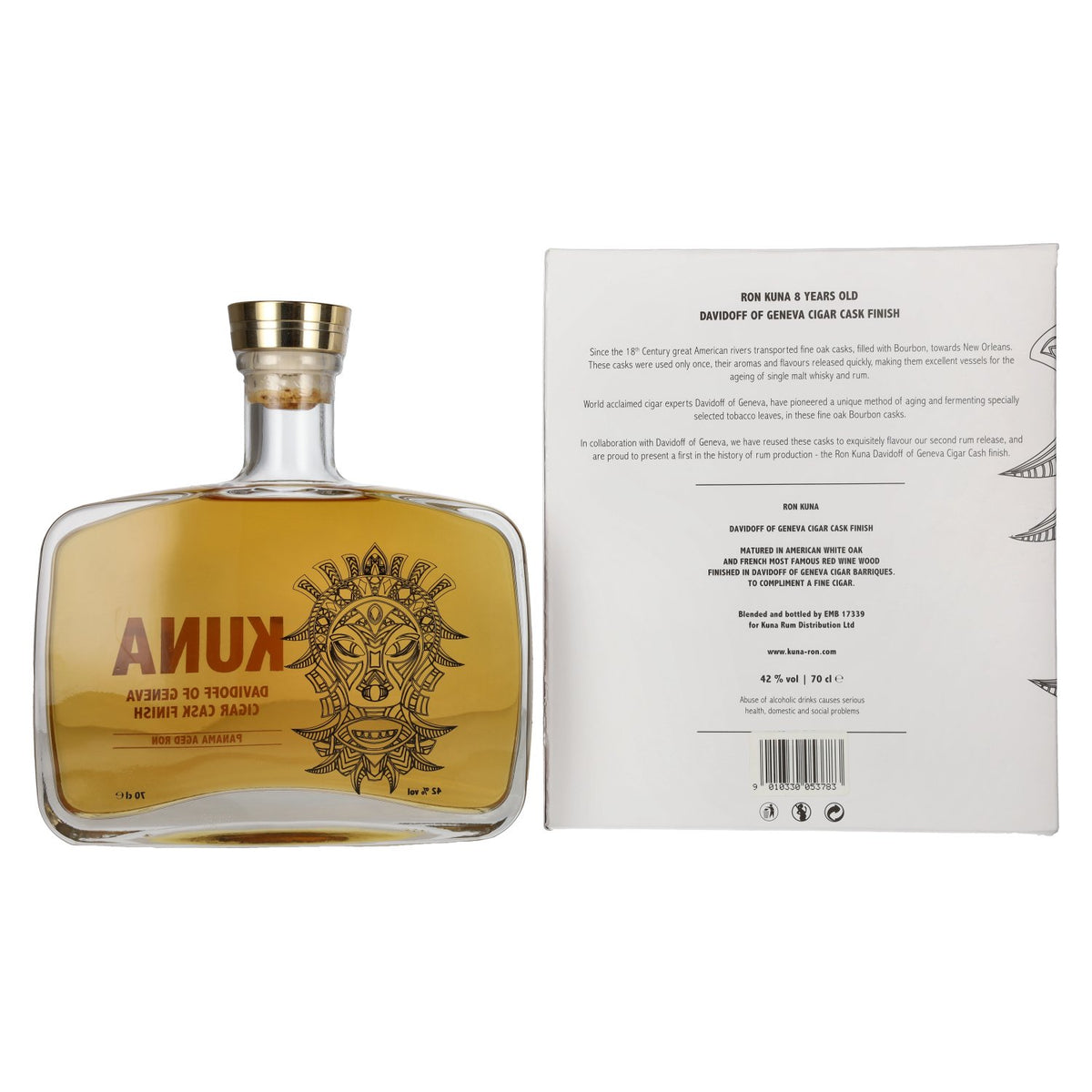 Kuna Panama Aged Ron Davidoff of Geneva Cigar Cask Finish 42% Vol. 0,7l in Geschenkbox