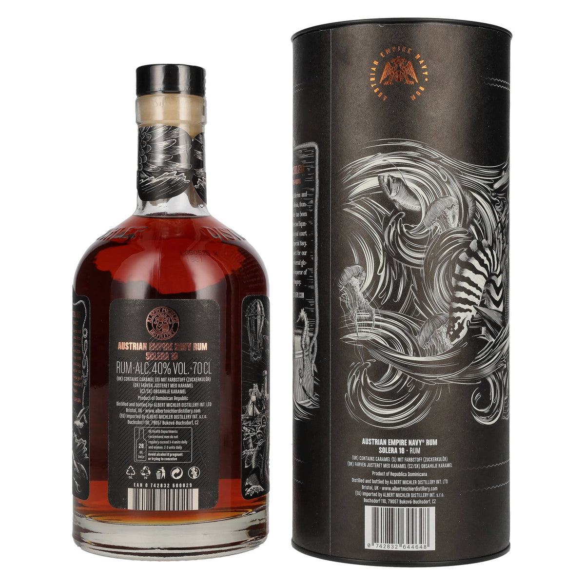 Austrian Empire Navy Rum 18 Solera Blended 40% Vol. 0,7l in Geschenkbox