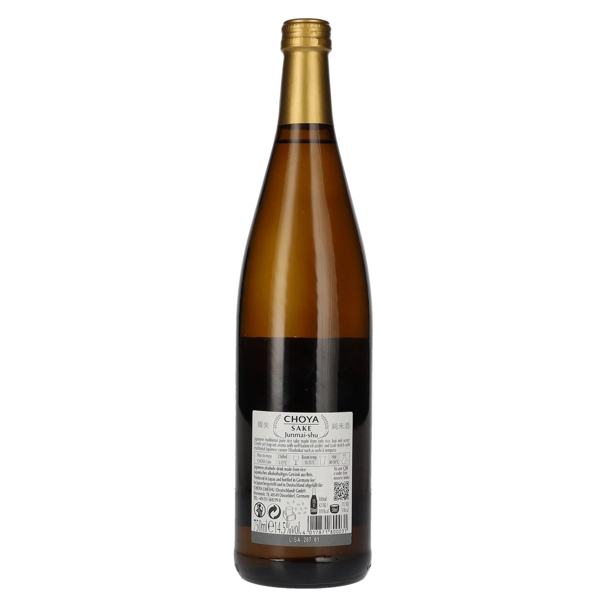 Choya Sake 14.5% ABV 0.75l