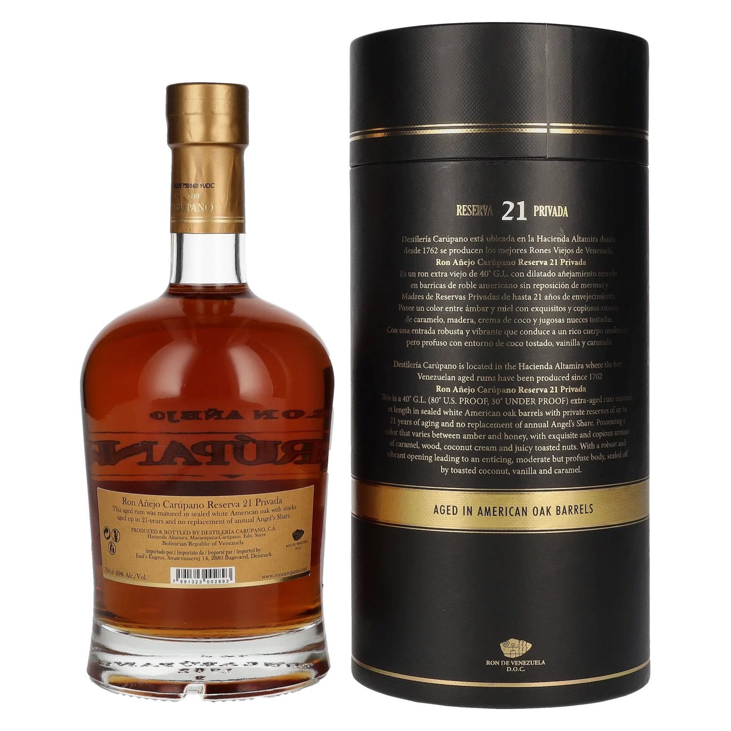 Ron Añejo Carúpano Reserva 21 Privada 40% Vol. 0,7l in gift box