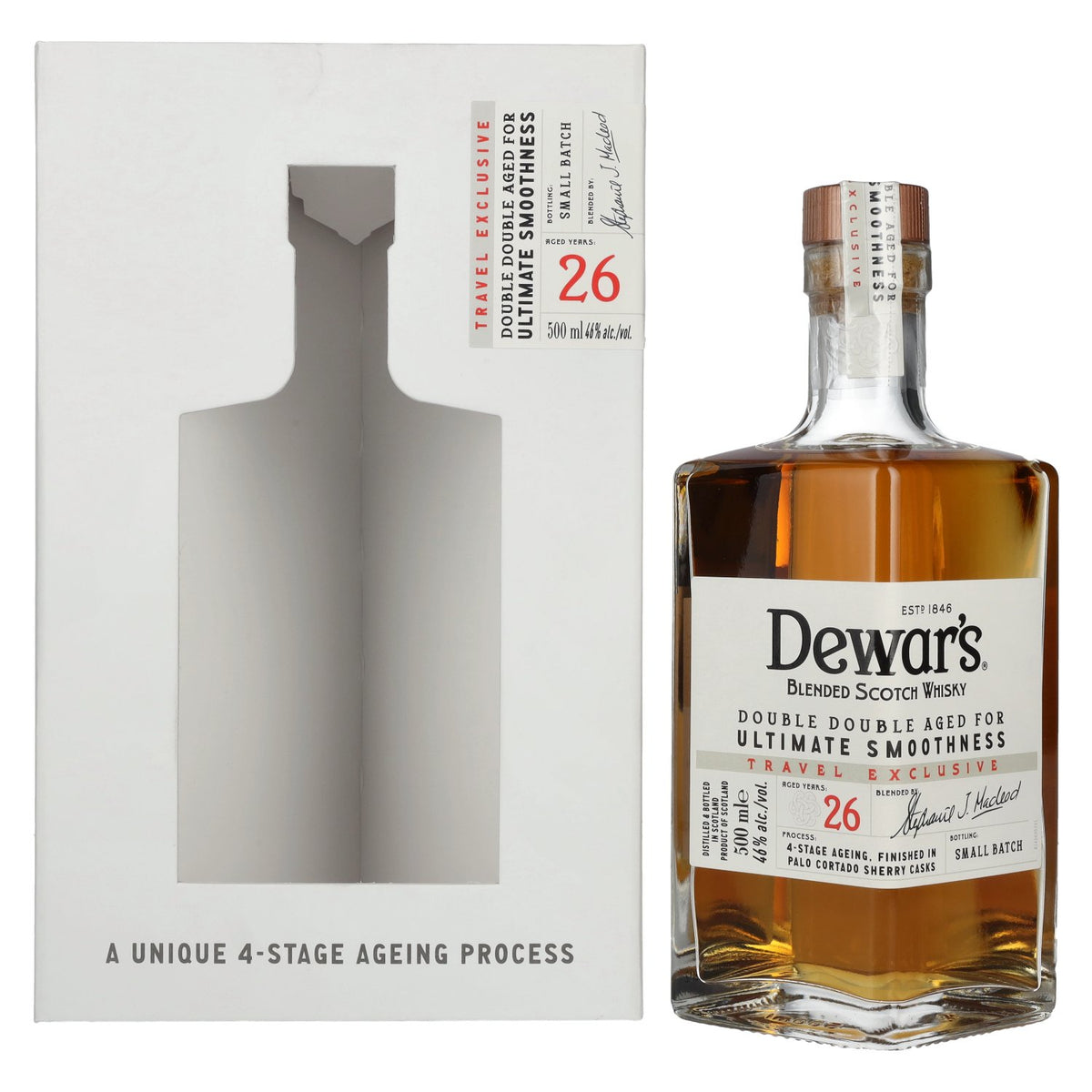Dewar's 26 Years Old Double Double Aged Blended Scotch Whisky 46% vol. 0.5 l in a gift box