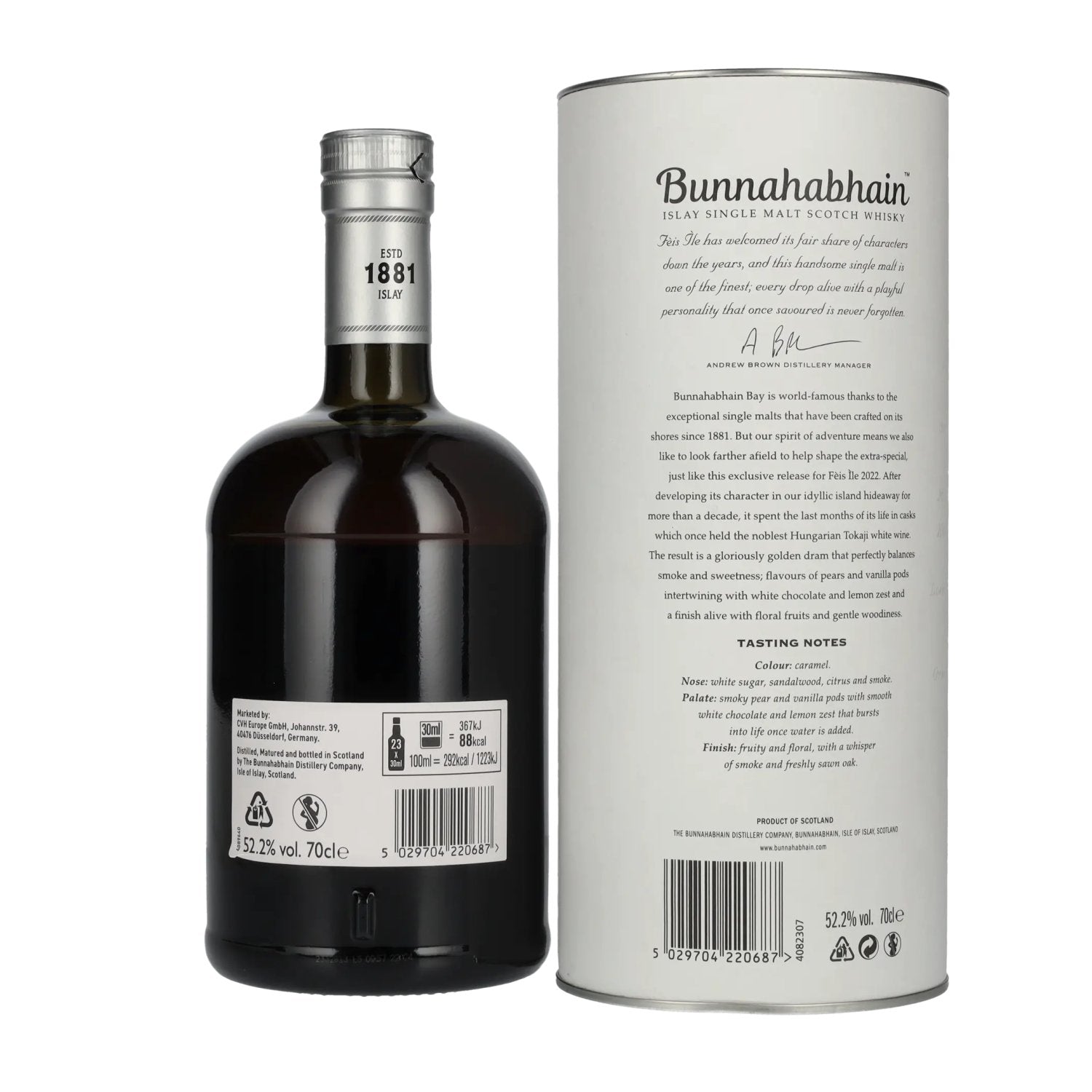 Bunnahabhain MÒINE TOKAJI CASK FINISH Limited Release Fèis Ìle 2022 52,2% Vol. 0,7l in gift box