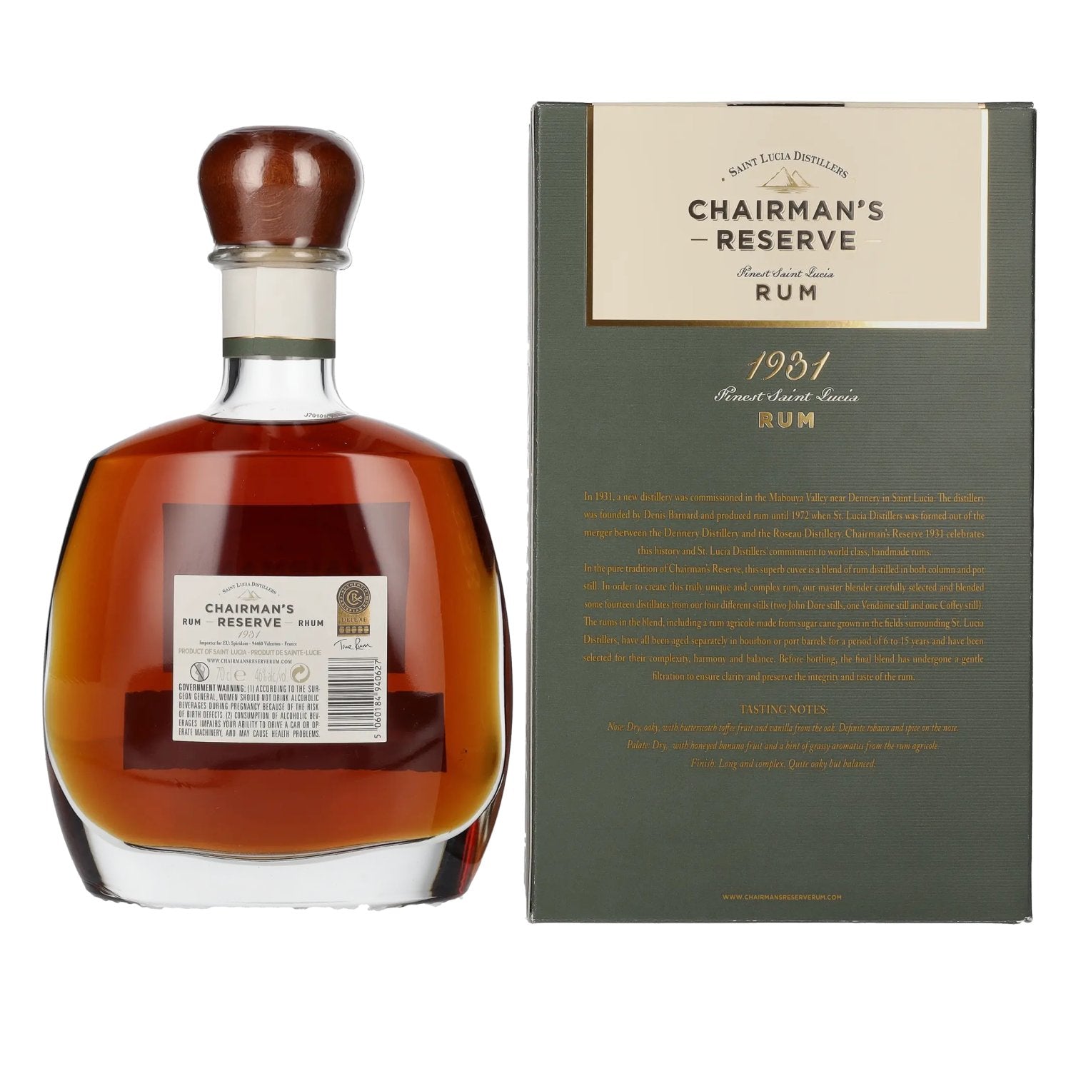 Chairman's Reserve 1931 Finest St. Lucia Rum 46% Vol. 0,7l in Geschenkbox