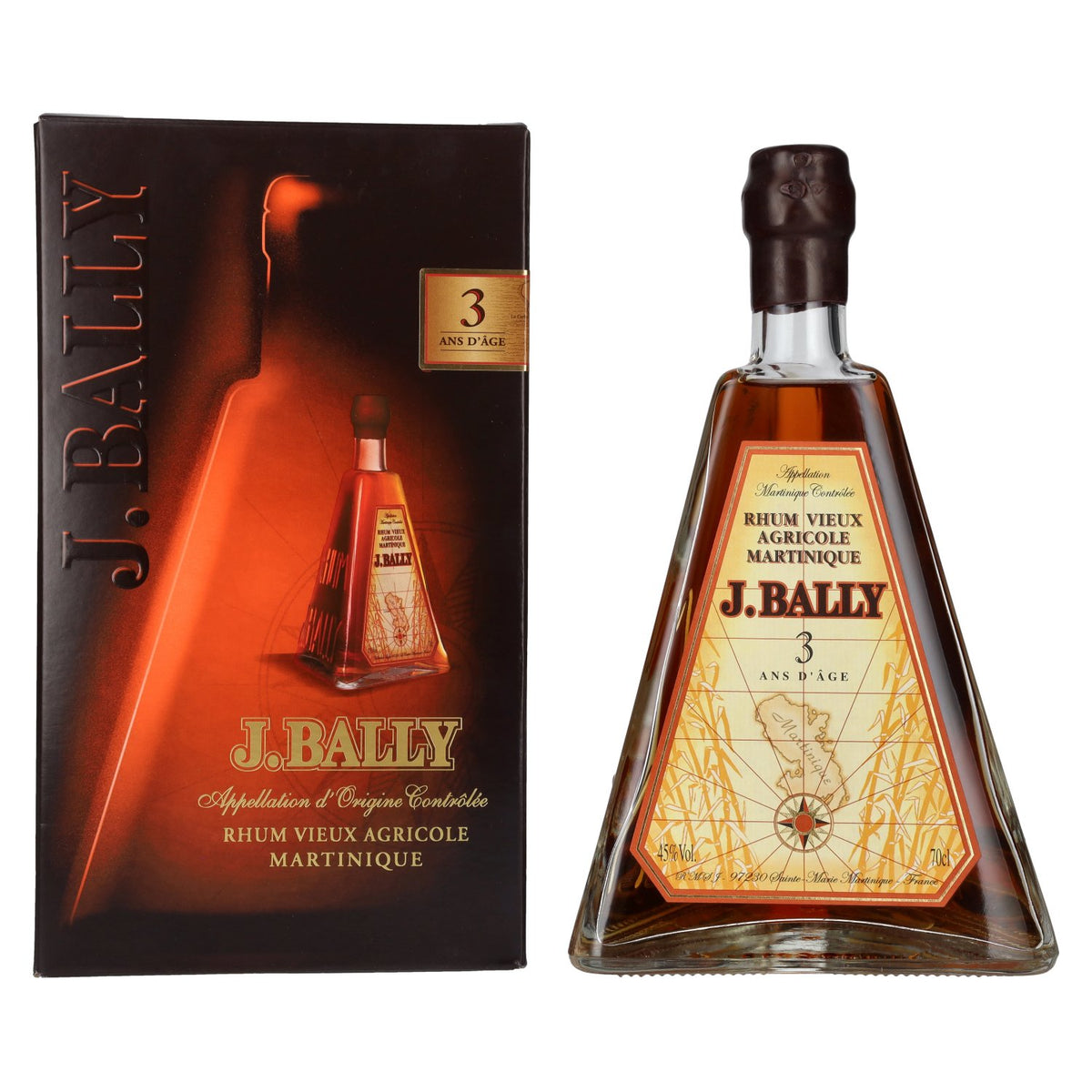 J. Bally Rhum Vieux Agricole Martinique 3 Years Old 45% Vol. 0.7l in a gift box