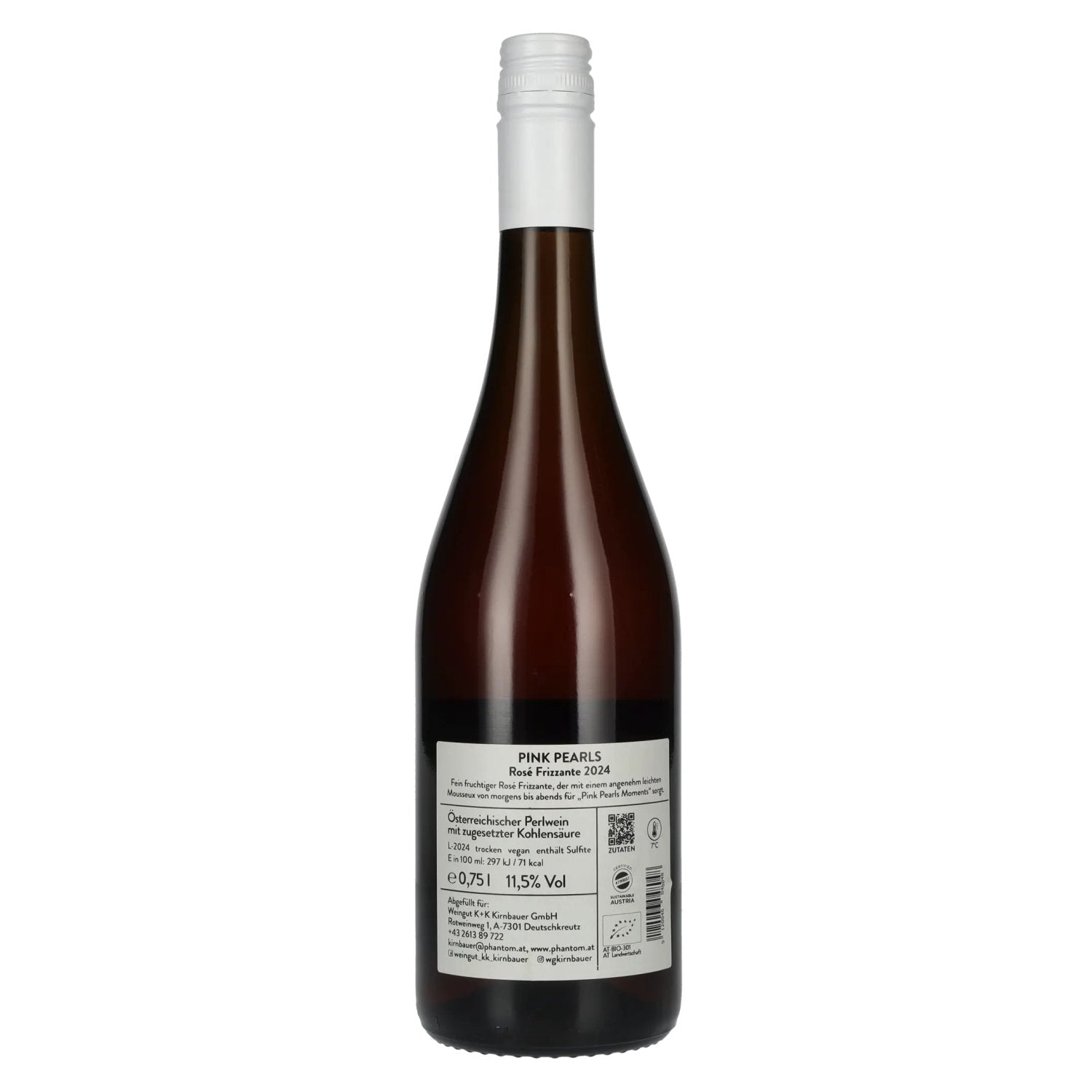 K+K Kirnbauer PINK PEARLS Rosé Frizzante 2024 11,5% Vol. 0,75l
