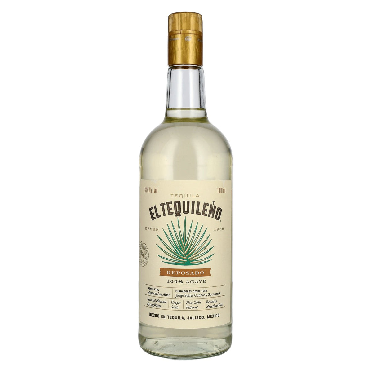 El Tequileño Reposado 100% agave 38% vol. 1 l