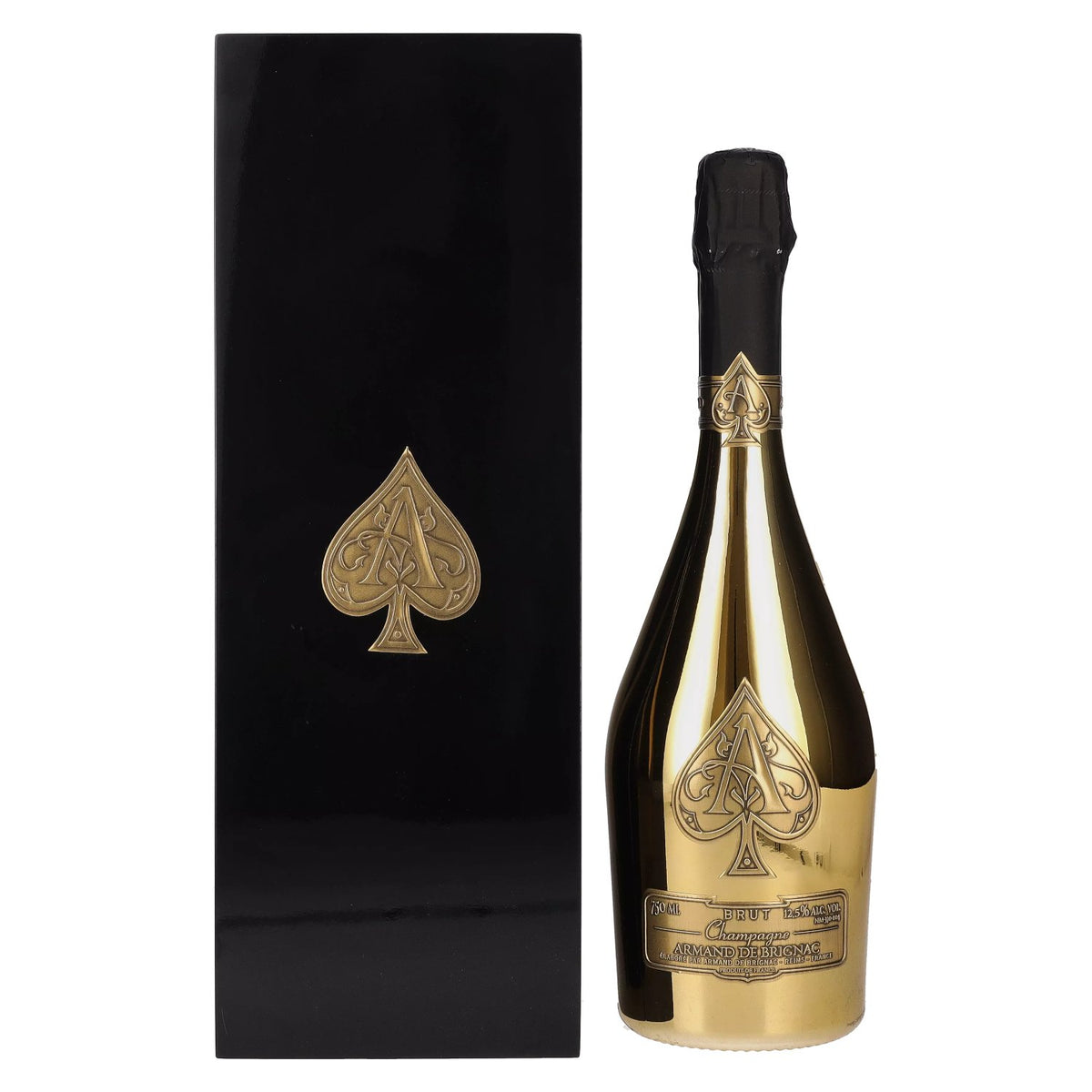 Champagne Armand de Brignac Brut Gold 12,5 % vol., 0,75 l, dans un coffret en bois