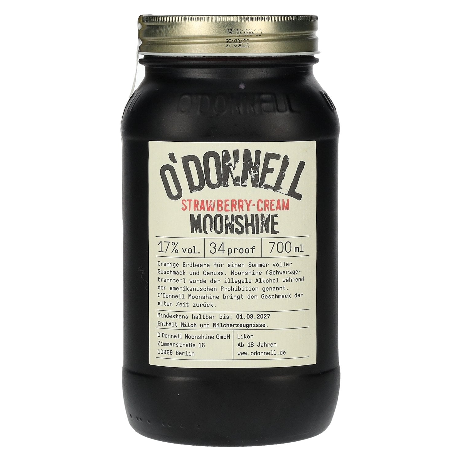 O'Donnell Moonshine STRAWBERRY CREAM Likeur 17% Vol. 0,7l