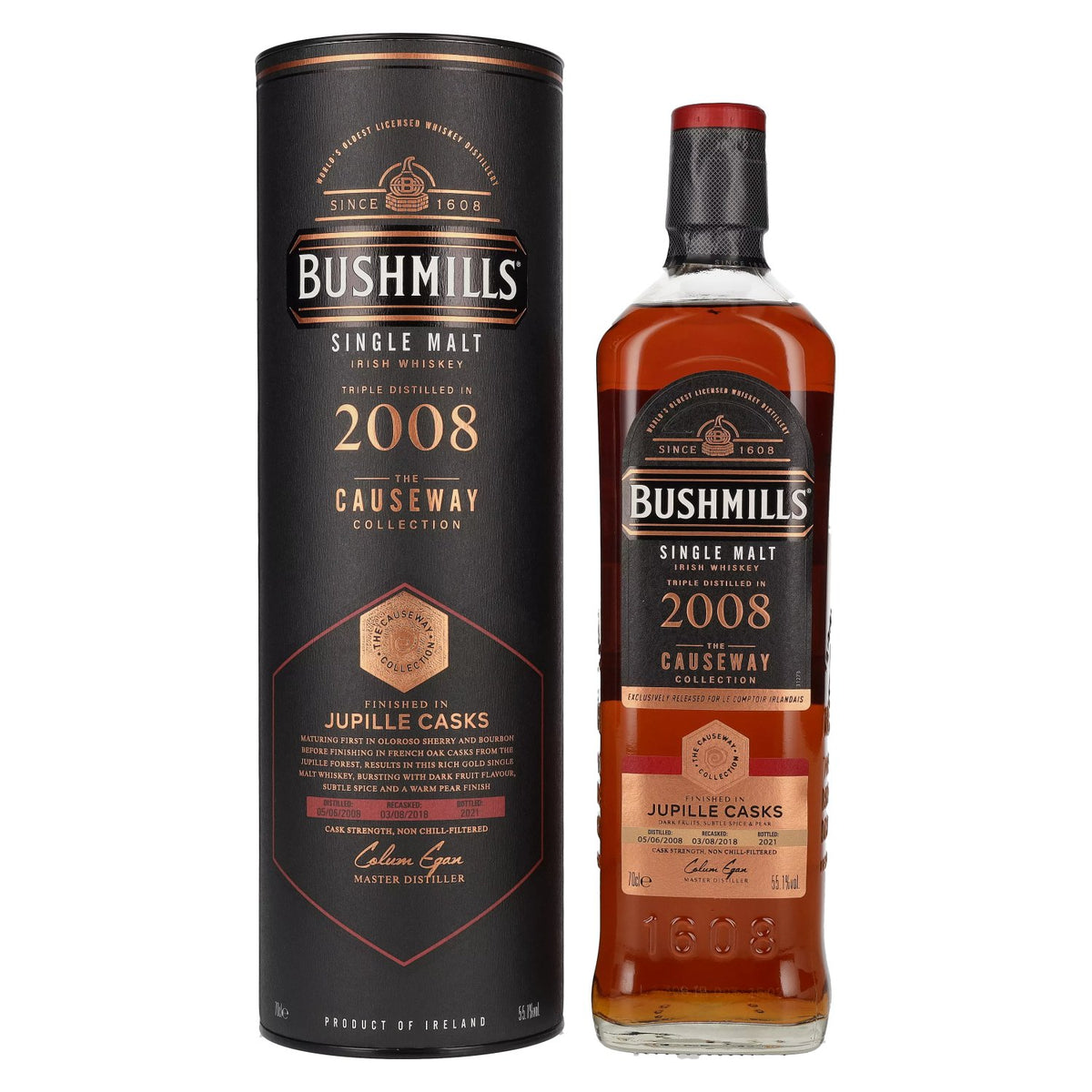 Bushmills THE CAUSEWAY COLLECTION Single Malt Irish Whisky Jupille Casks 2008 55,1% vol. 0,7 l in geschenkverpakking