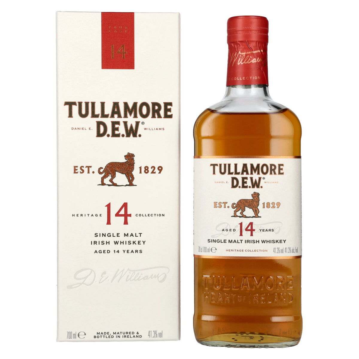 Tullamore D.E.W. 14-Year-Old Single Malt Irish Whiskey 41.3% ABV 0.7l in a gift box