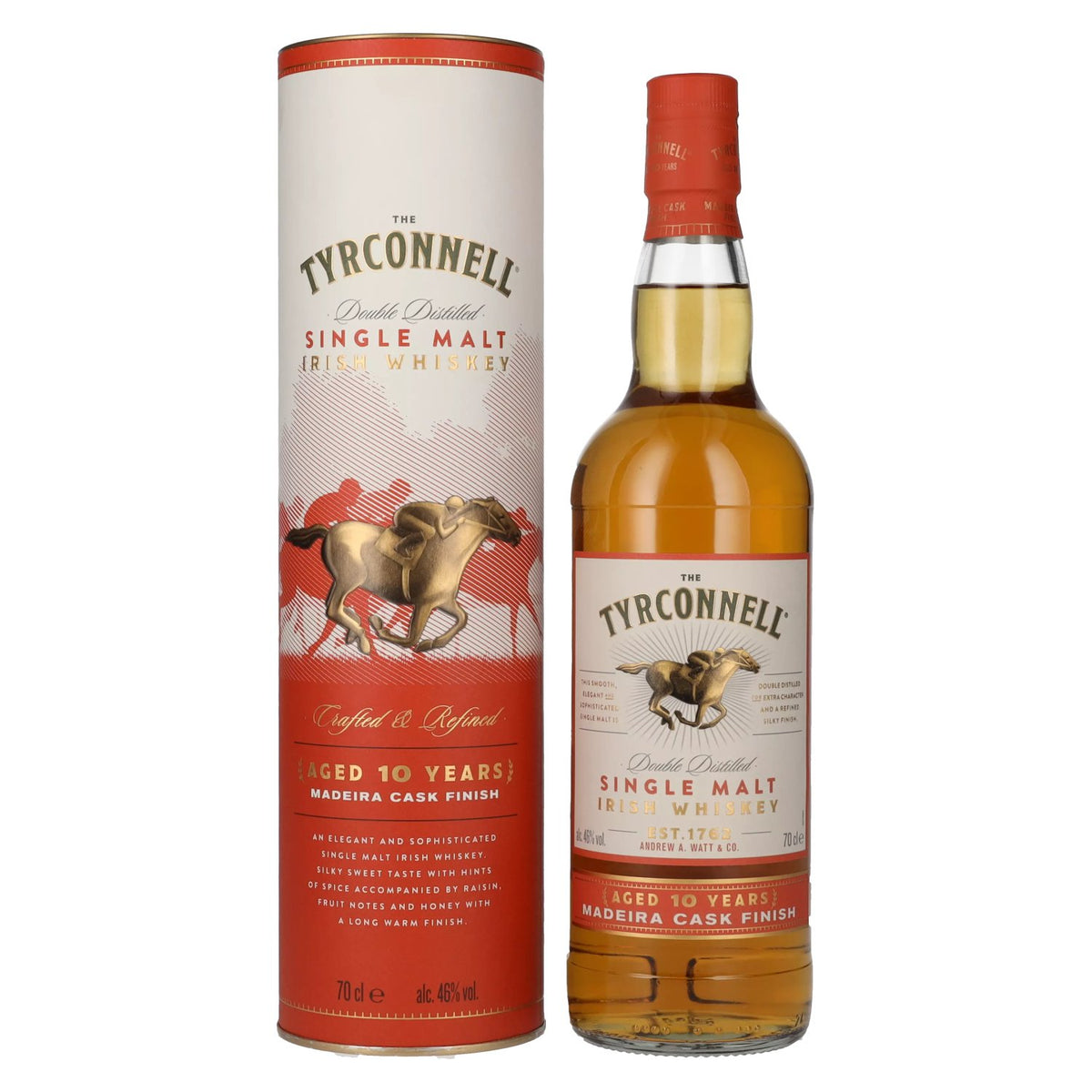 The Tyrconnell 10 ans d'âge, fût de Madère, 46 % vol., 0,7 l, dans un coffret cadeau