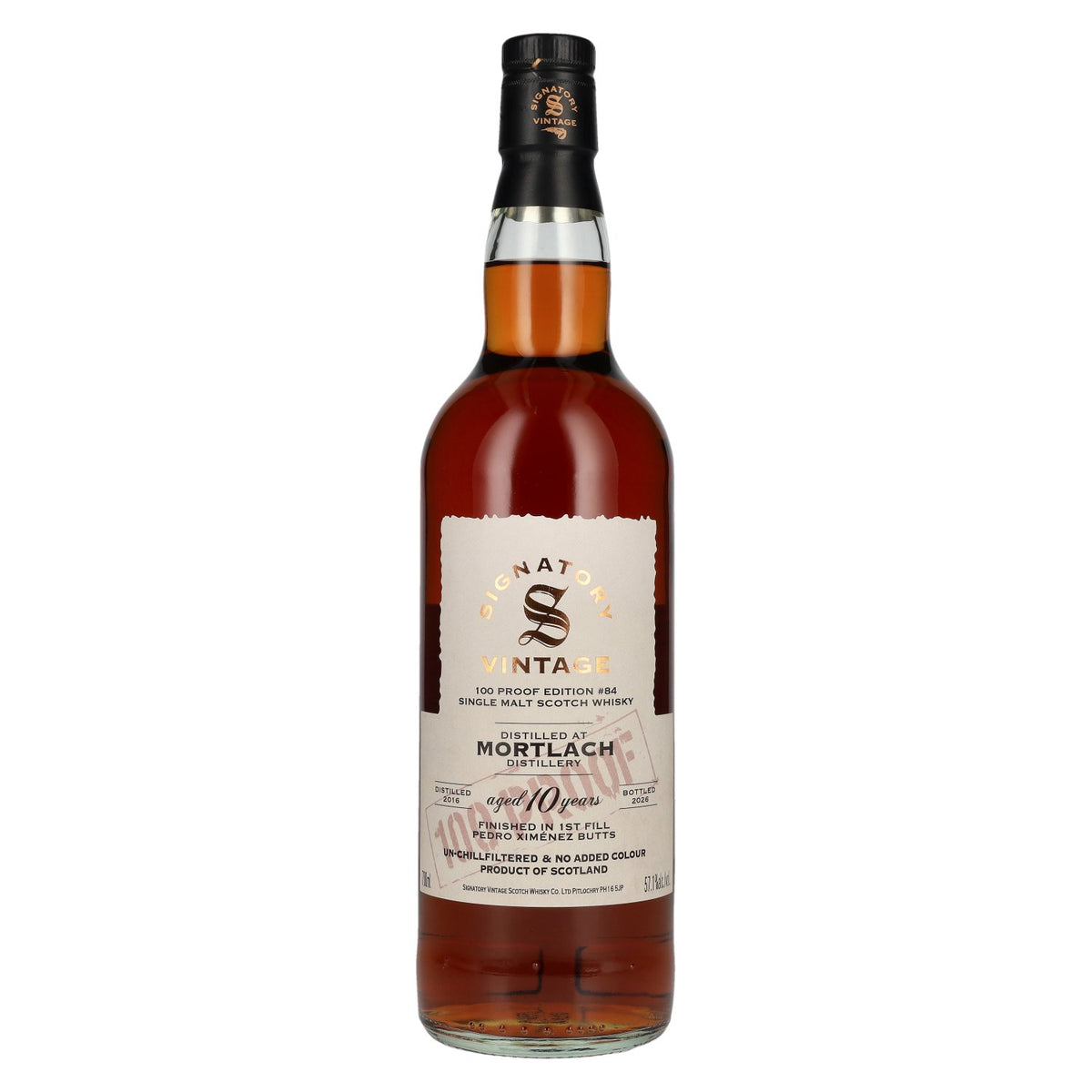 Signatory Vintage 100 Proof Edition MORTLACH 10 Years Old Single Malt #84 2016 57,1% Vol. 0,7l