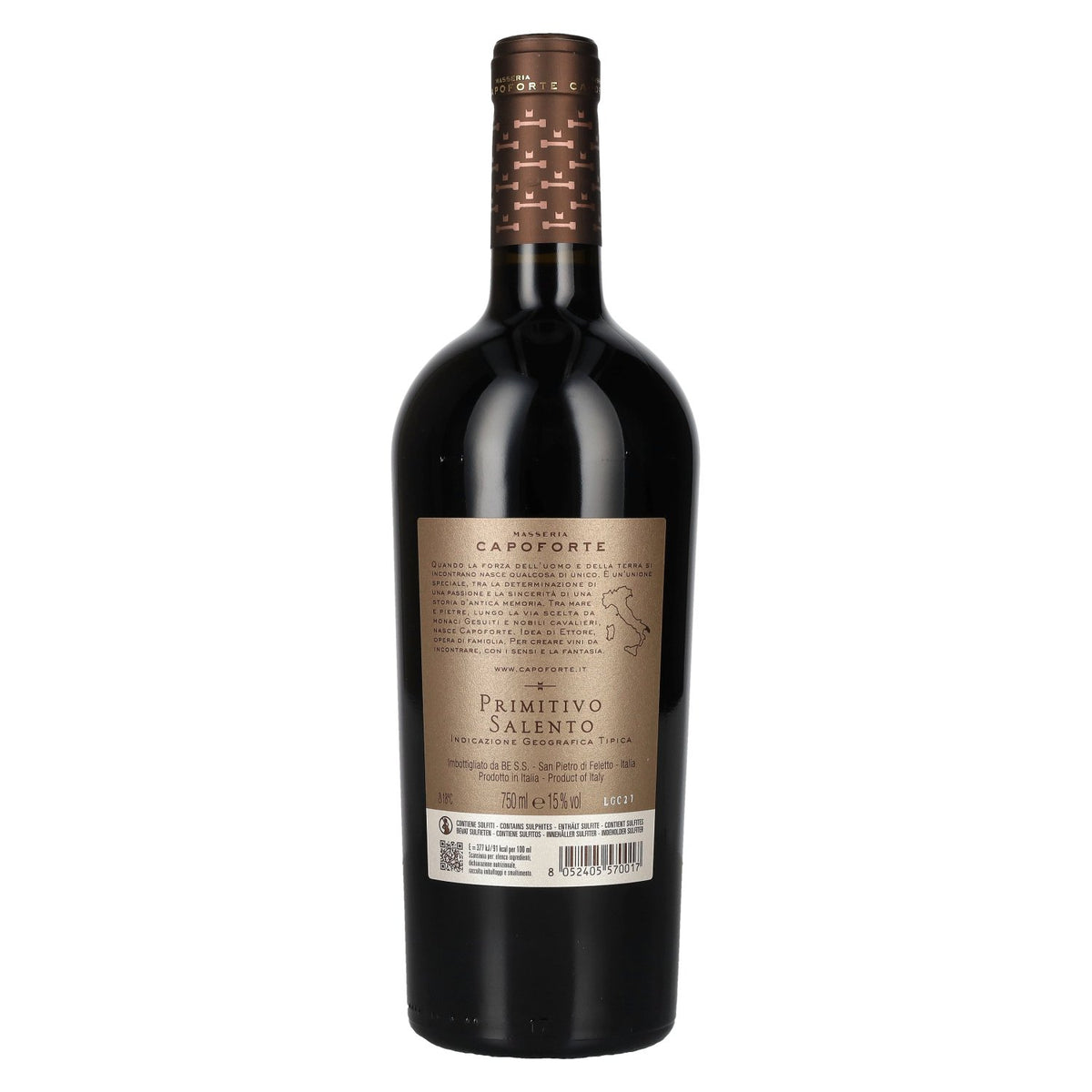 Masseria Capoforte Primitivo Salento Red IGT 2024 15% ABV 0.75 l