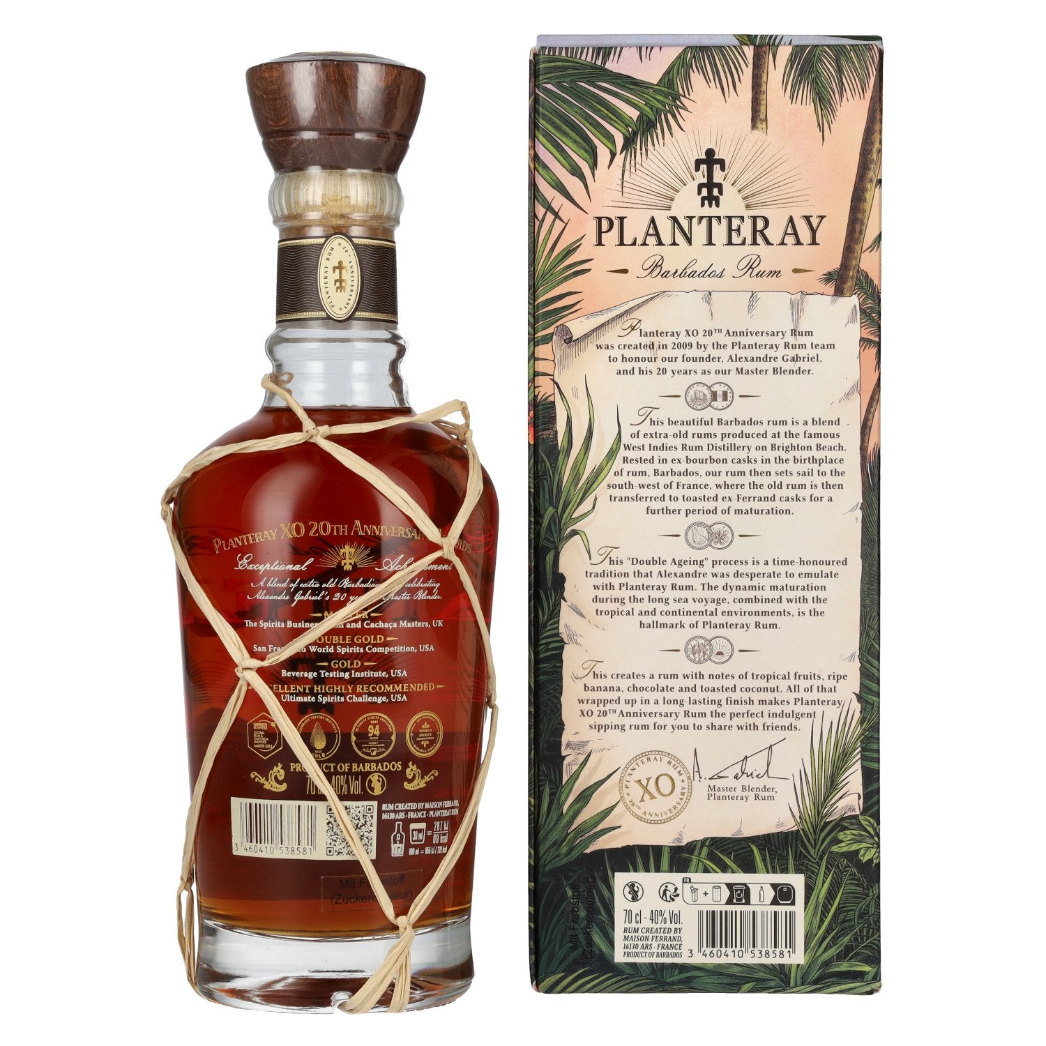 Planteray Rum BARBADOS XO 20th Anniversary 40% Vol. 0,7l in geschenkverpakking