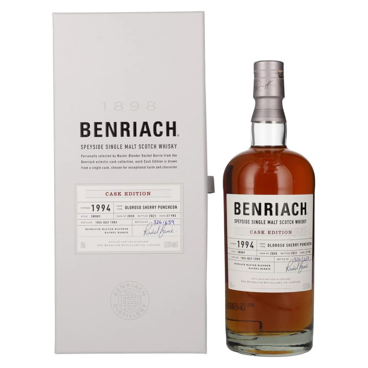 Benriach 27 Years Old Smoky CASK EDITION Oloroso Sherry Vintage 1994 53% Vol. 0,7l in Geschenkbox