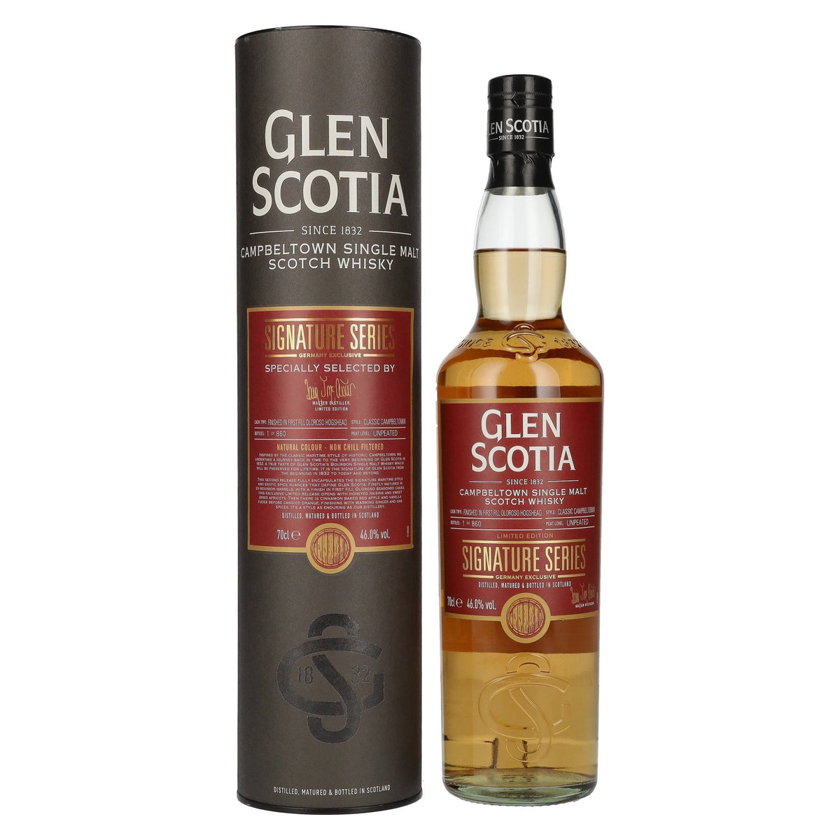 Glen Scotia Signature Series GERMANY EXCLUSIVE Single Malt Scotch Whisky 46% vol. 0,7 l in geschenkverpakking