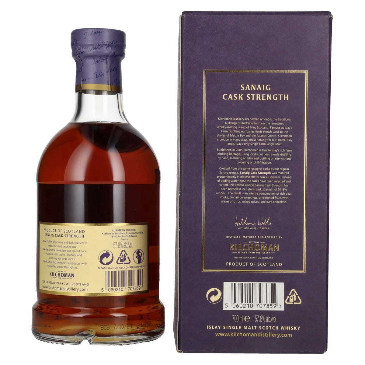 Kilchoman SANAIG CASK STRENGTH Islay Single Malt Scotch Whisky 2024 57,8% Vol. 0,7l in Geschenkbox