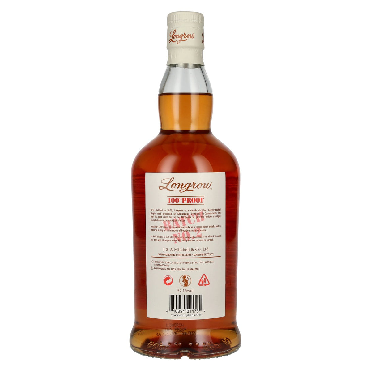 Springbank Longrow 100° Proof Peated Campbeltown Single Malt Scotch Whisky 57,1% Vol. 0,7l